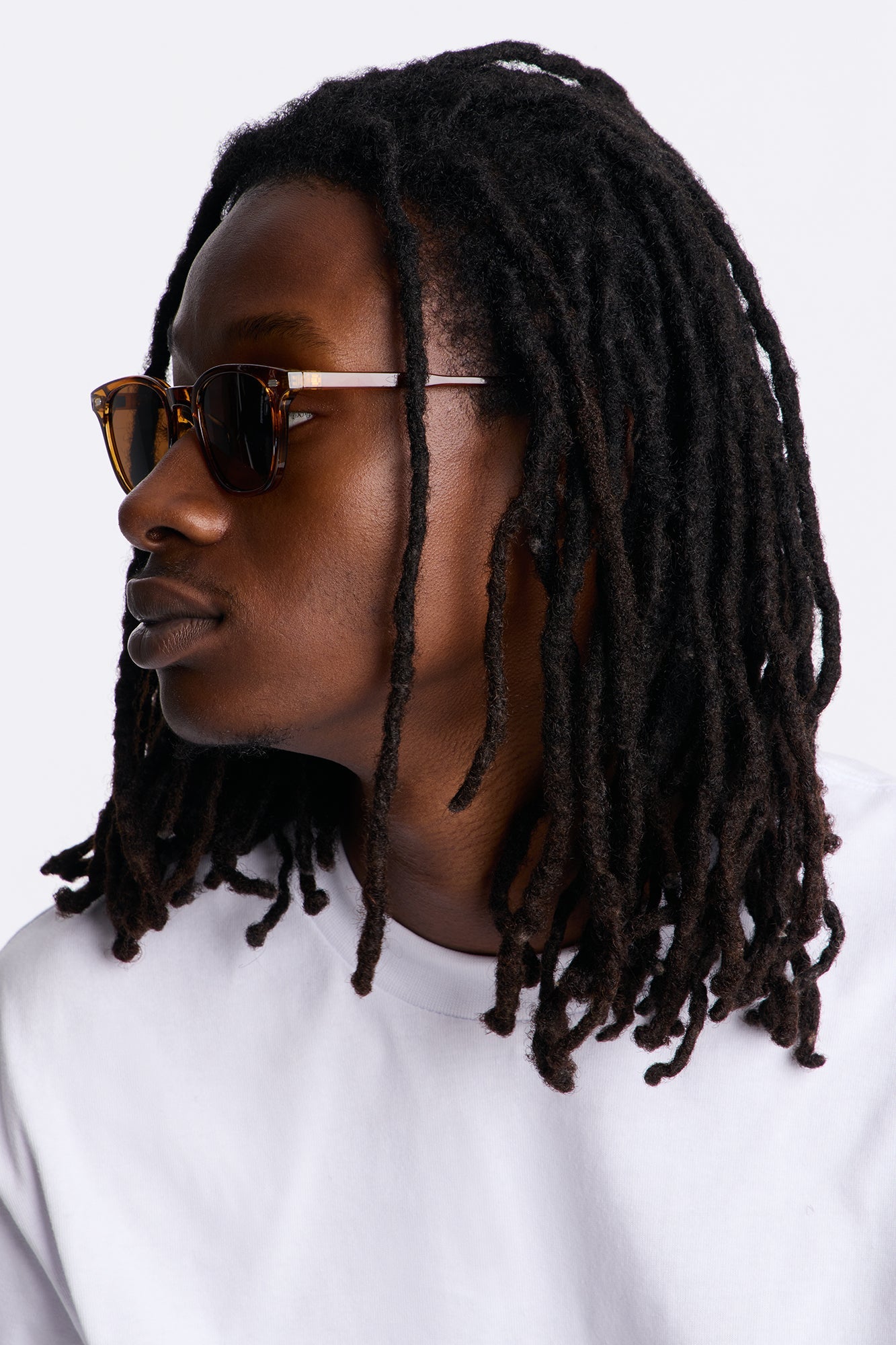 Key item Colored Lens Sunglasses - Brown Fashion Nova
