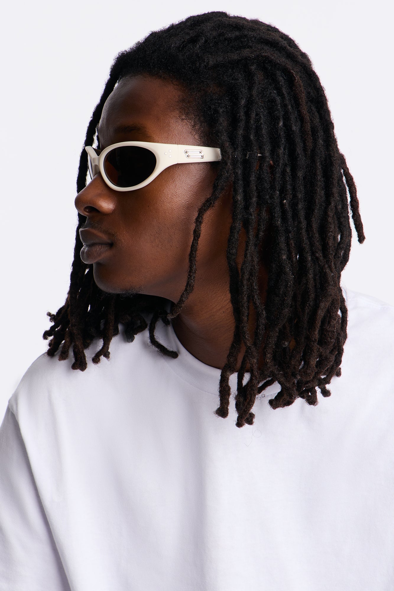 Minimal Round Frame Sunglasses - Cream/combo Fashion Nova