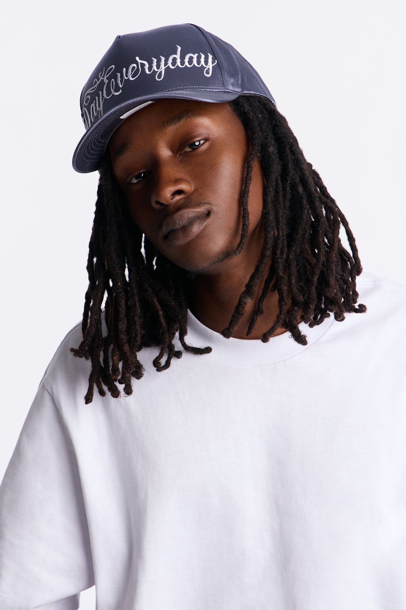 All Day Satin Structured Snapback Hat - Dark Grey Fashion Nova