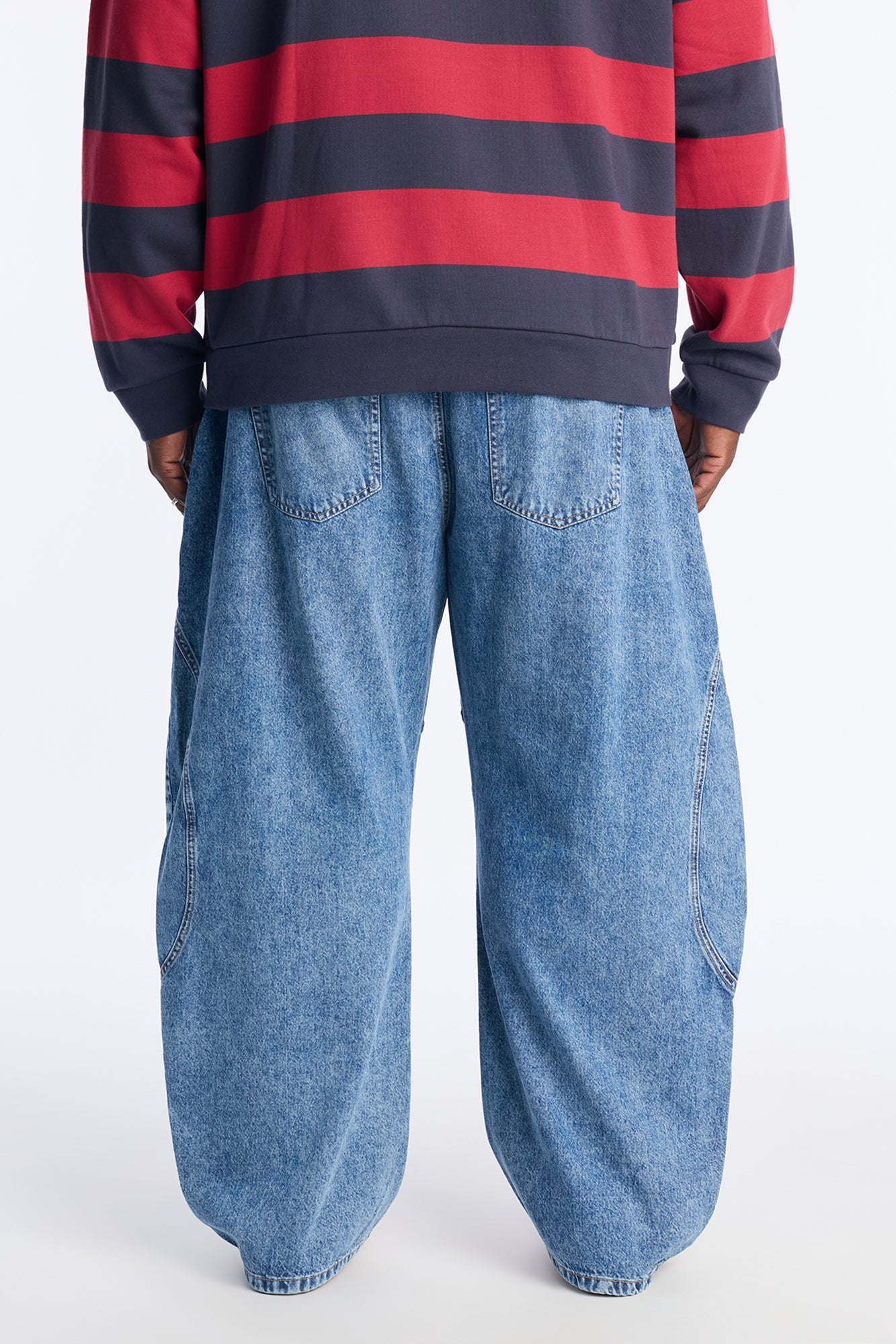 Barrel Paneled Ways Jean - Medium Blue Wash Fashion Nova