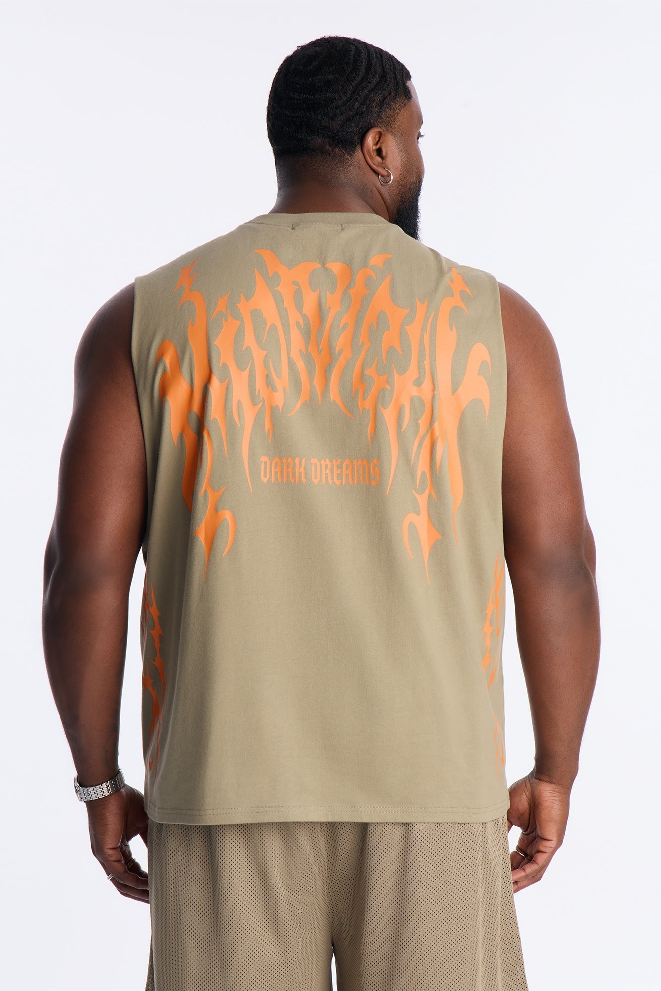 Midnight Anthem Graphic Muscle Tee - Olive/combo Fashion Nova