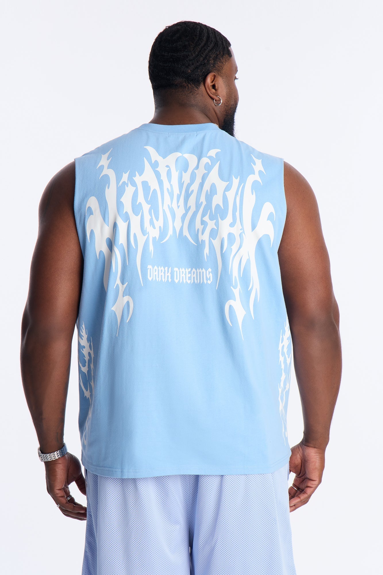 Midnight Anthem Graphic Muscle Tee - Blue/combo Fashion Nova