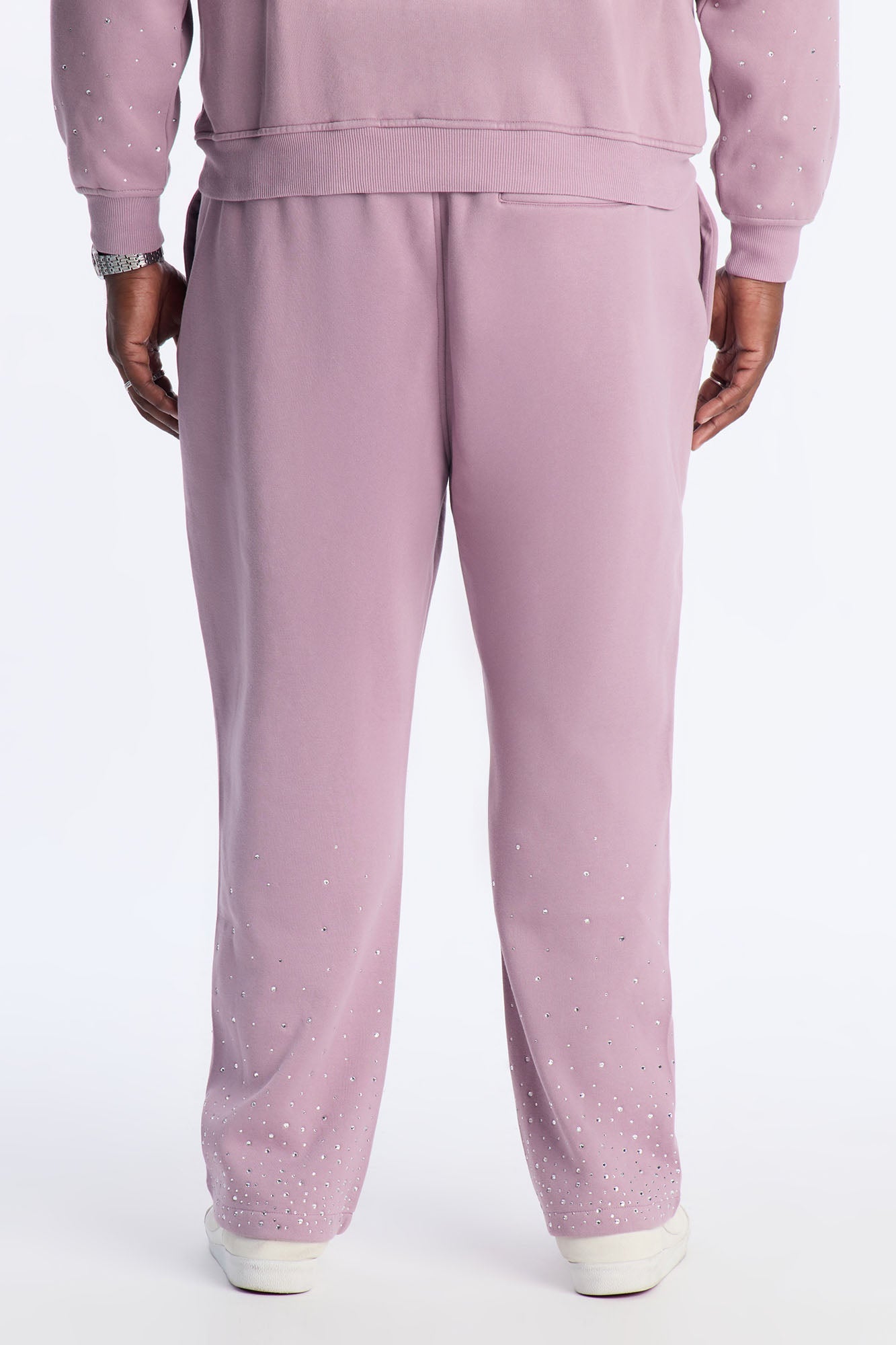 Run Them Rhinestones Relaxed Sweatpants - Pink Fashion Nova