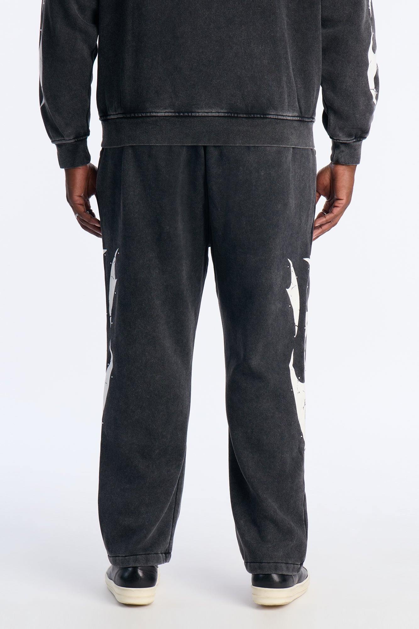 La Flames Rhinestones Relaxed Sweatpants - Black Fashion Nova