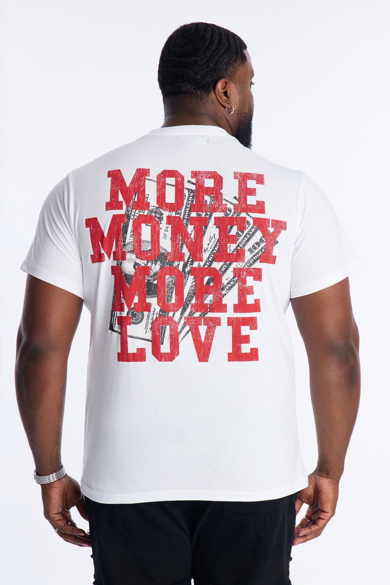 More Money More Love Short Sleeve Tee - White Fashion Nova