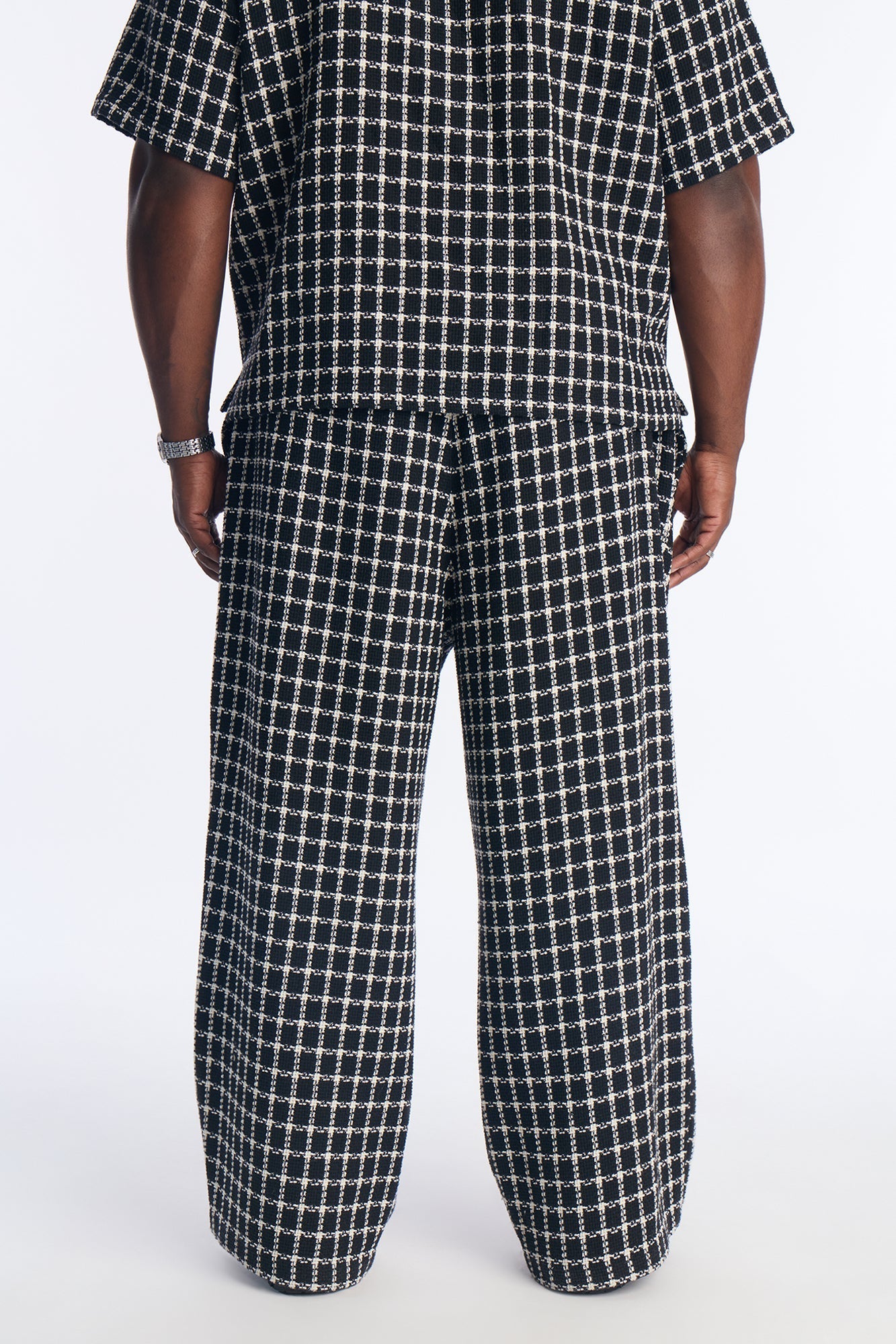 Baggy Theory Tweed Pant - Black Fashion Nova