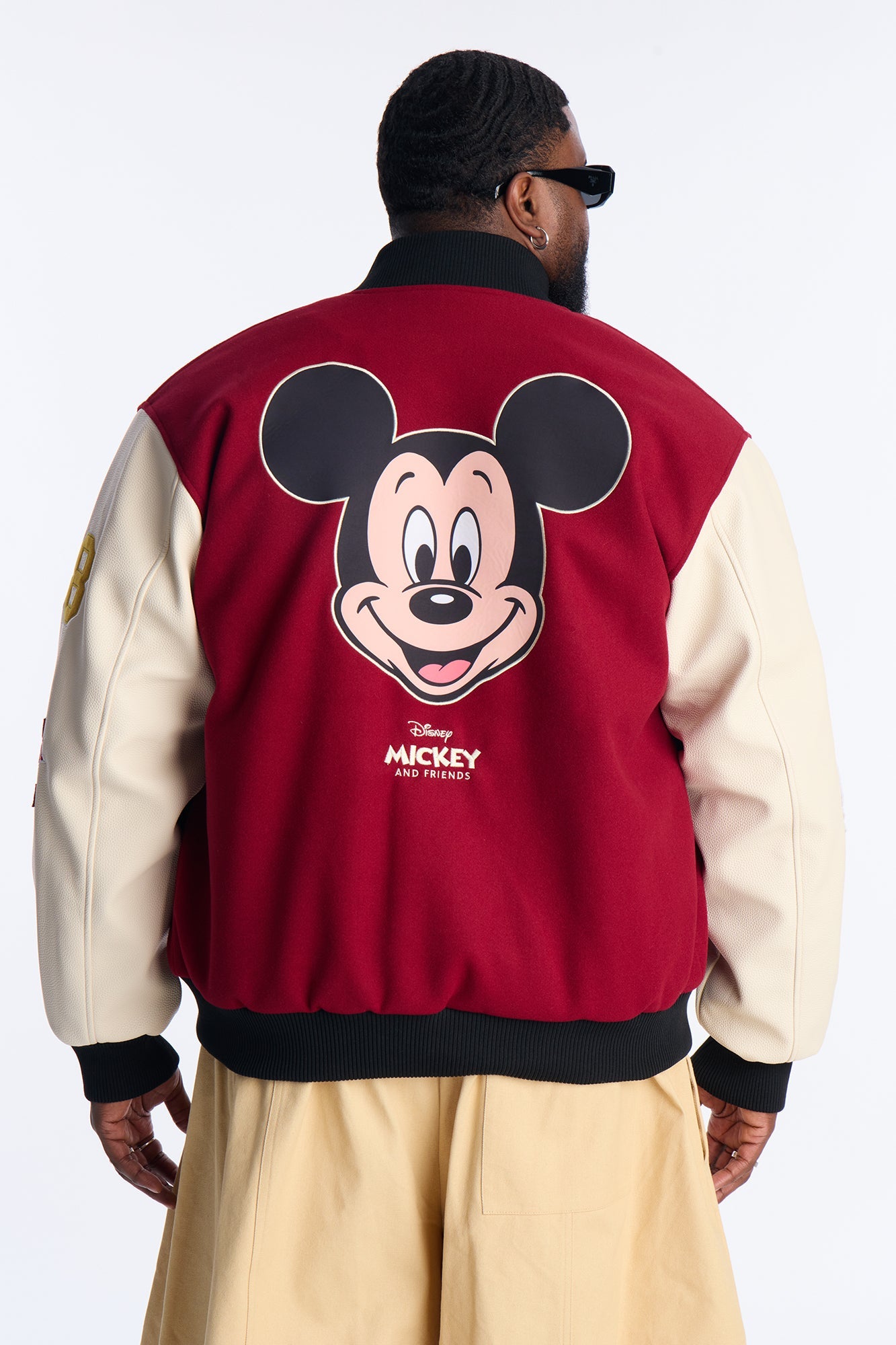 Disney Mickey Mickey Varsity Jacket - Burgundy Fashion Nova