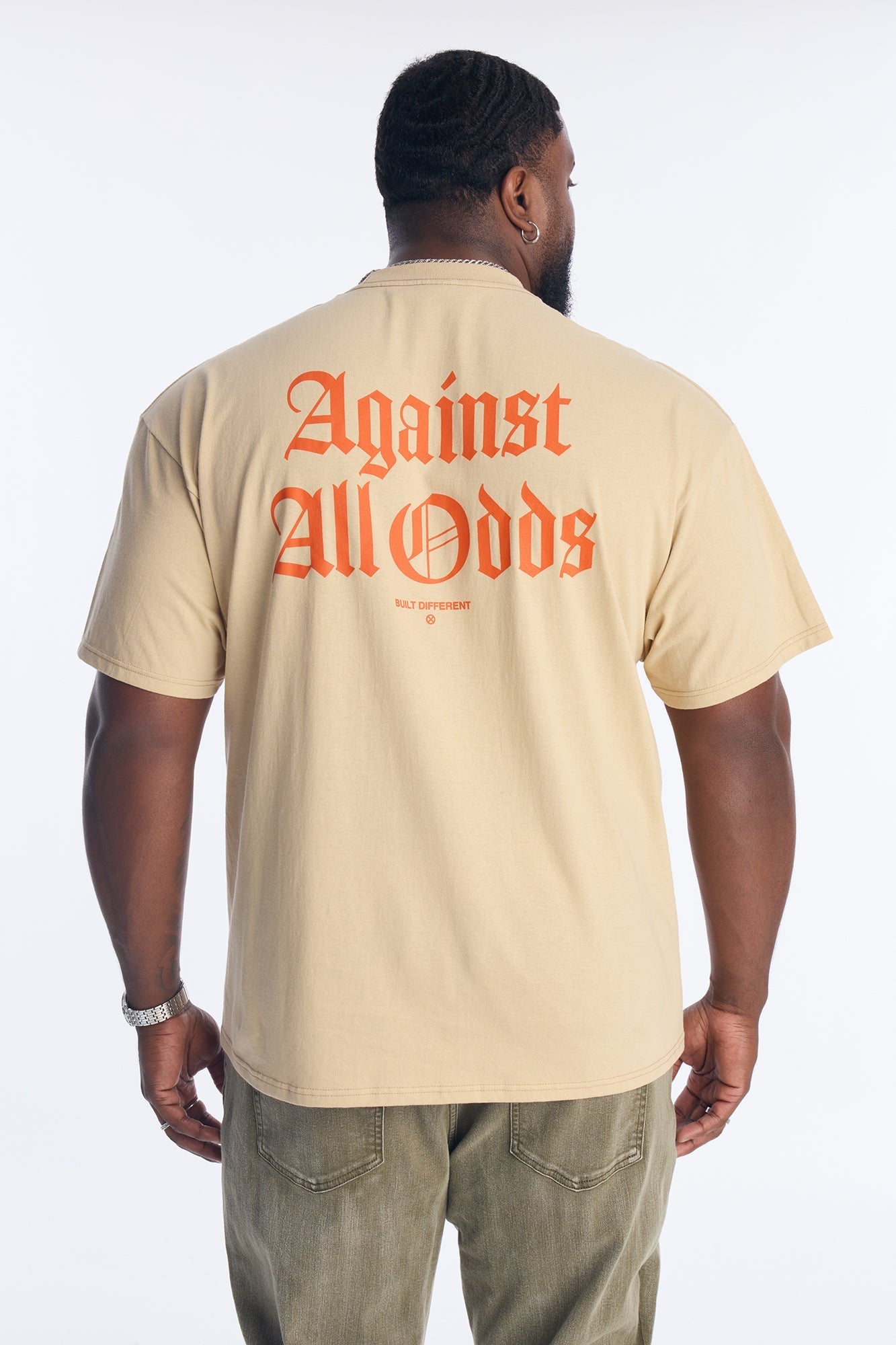 Built Against All Odds Short Sleeve Tee - Tan Fashion Nova