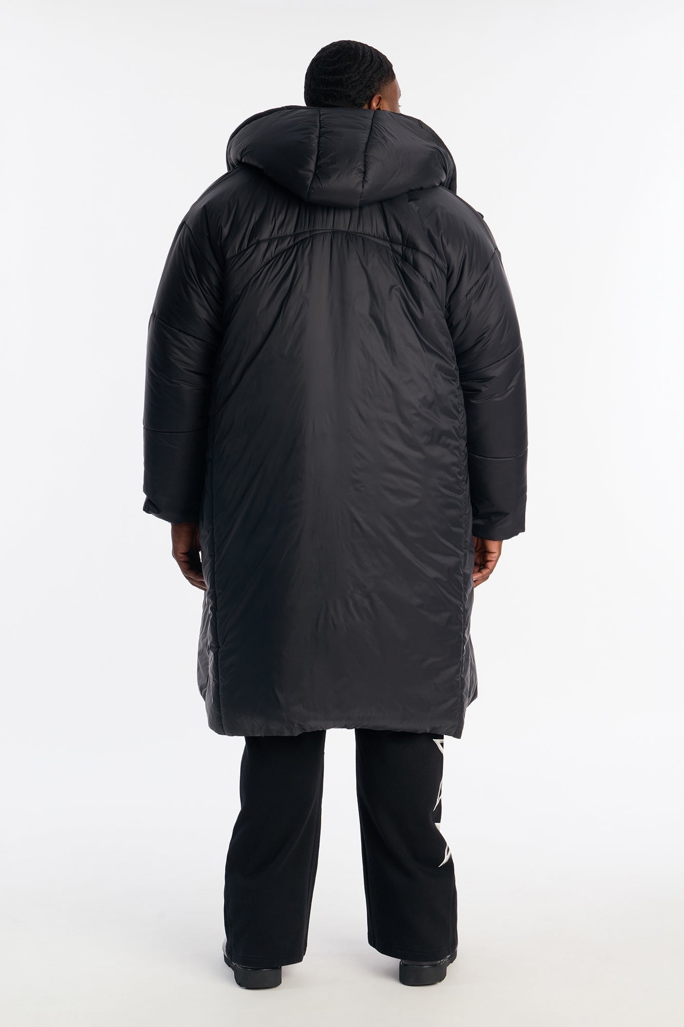 Hooded Oversized Exaggerated Wrap Long Puffer Jacket - Black Fashion Nova