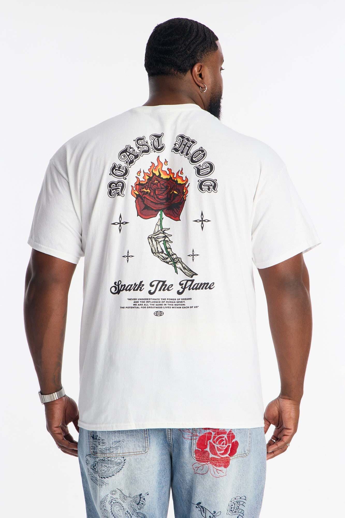 Spark The Flame Short Sleeve Tee - White Fashion Nova