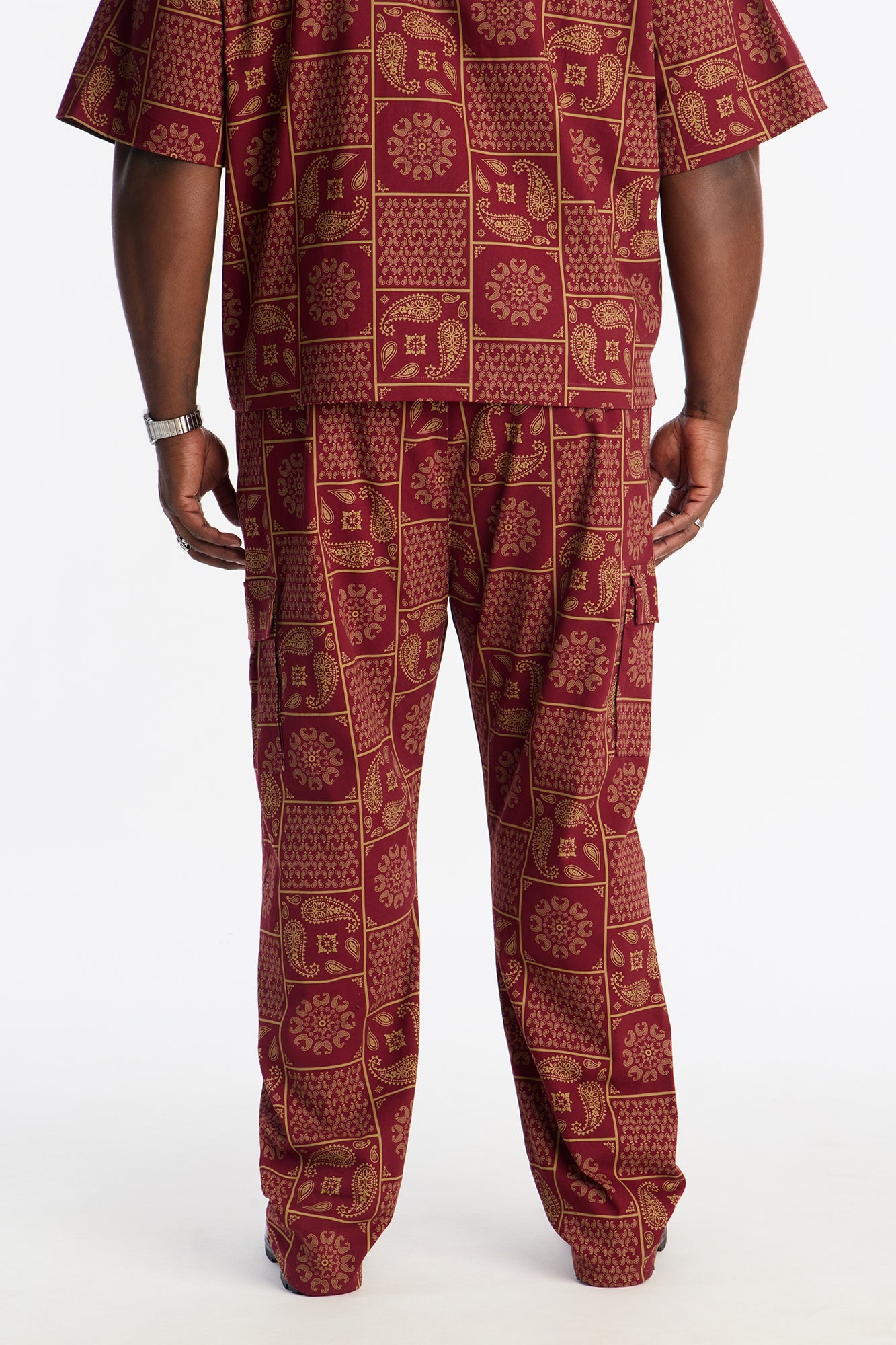 Slim Clinton Hill Mosaic Twill Cargo Pant - Burgundy Fashion Nova