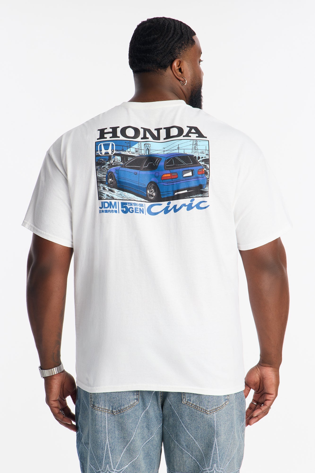 Honda Civic Hatchback JDM Short Sleeve Tee - White Fashion Nova