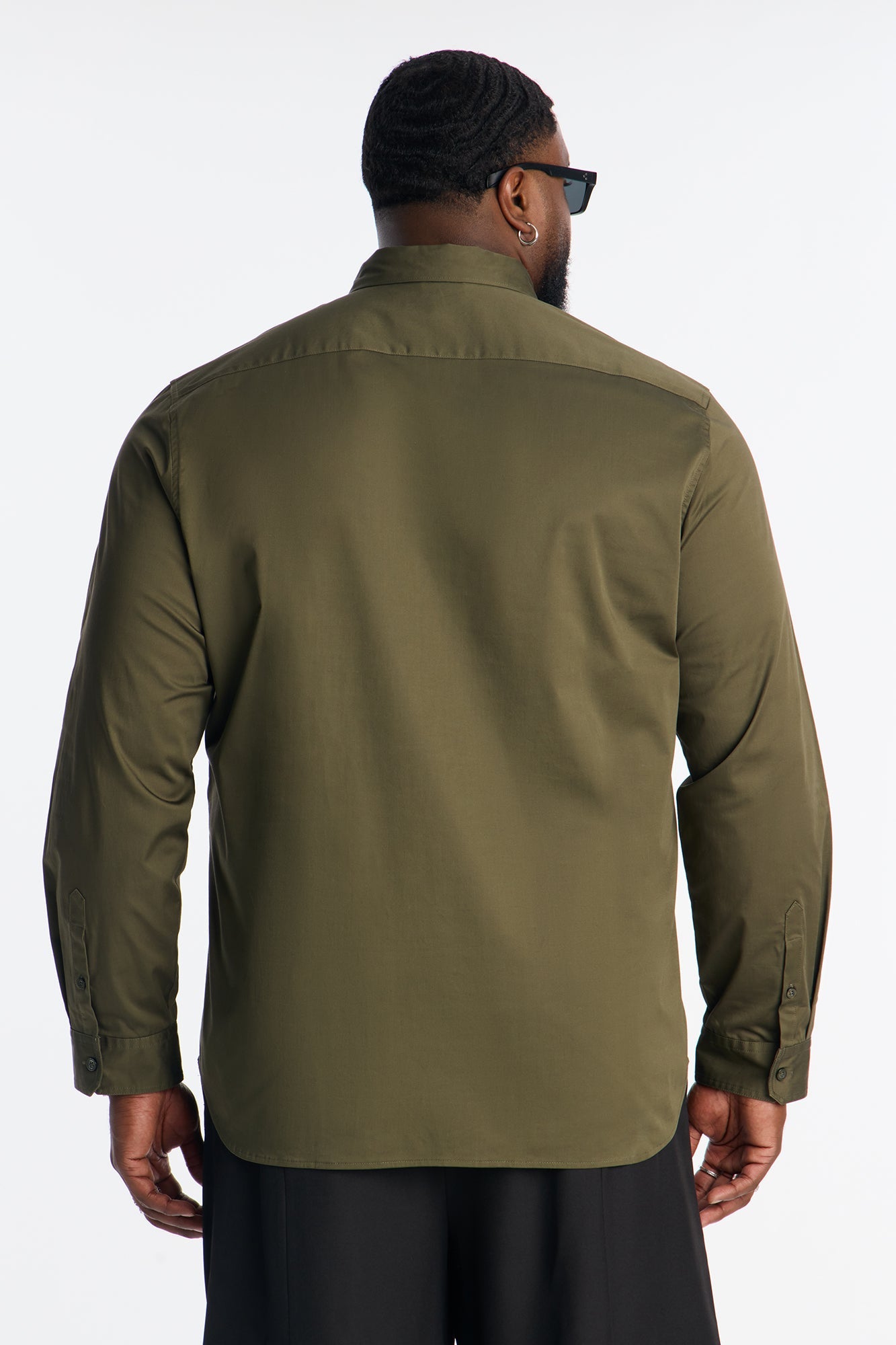 Luxe Stretch Dress Shirt - Olive Fashion Nova