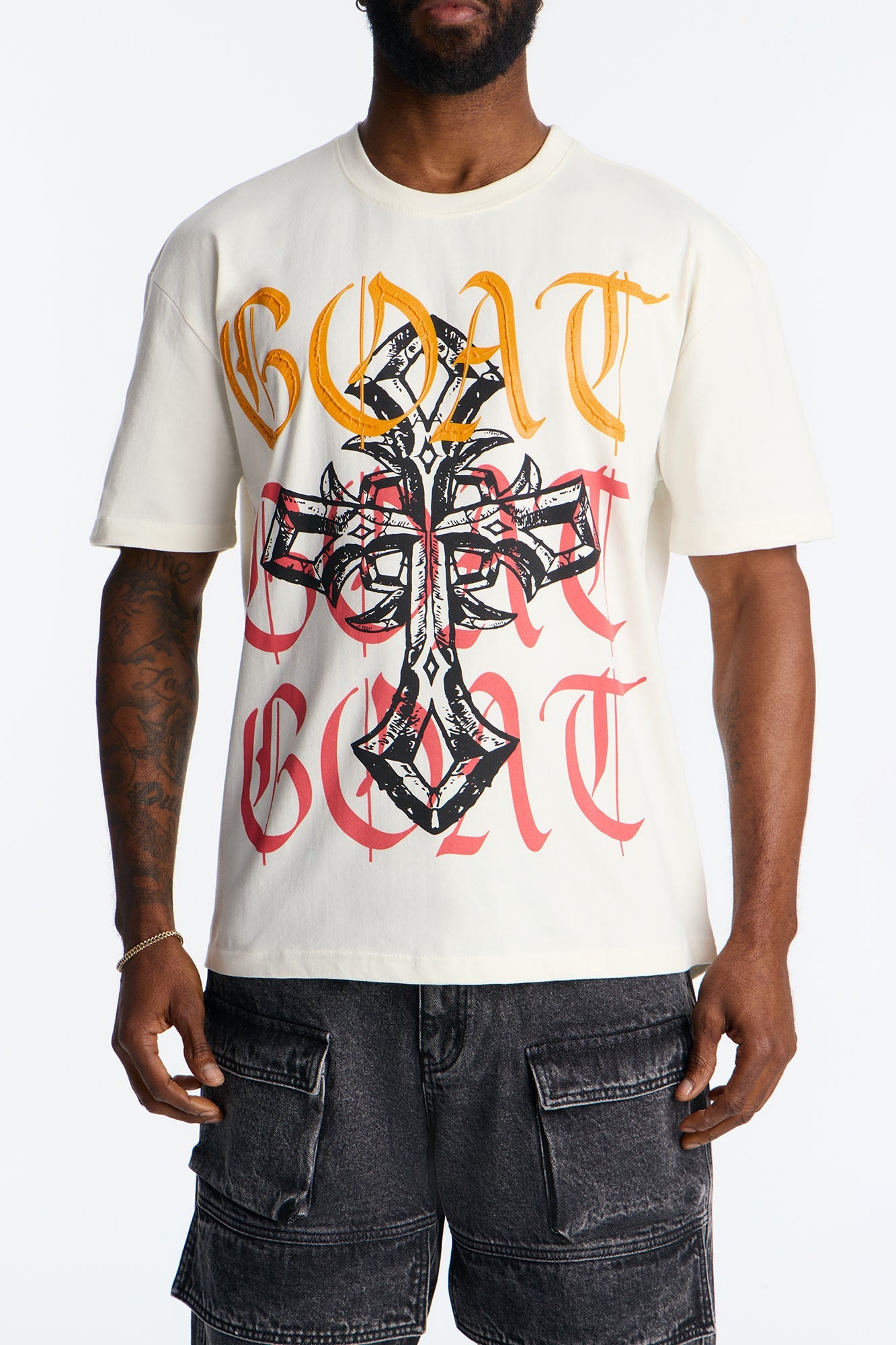 Don't Cross The GOAT Short Sleeve Tee - Off White Fashion Nova