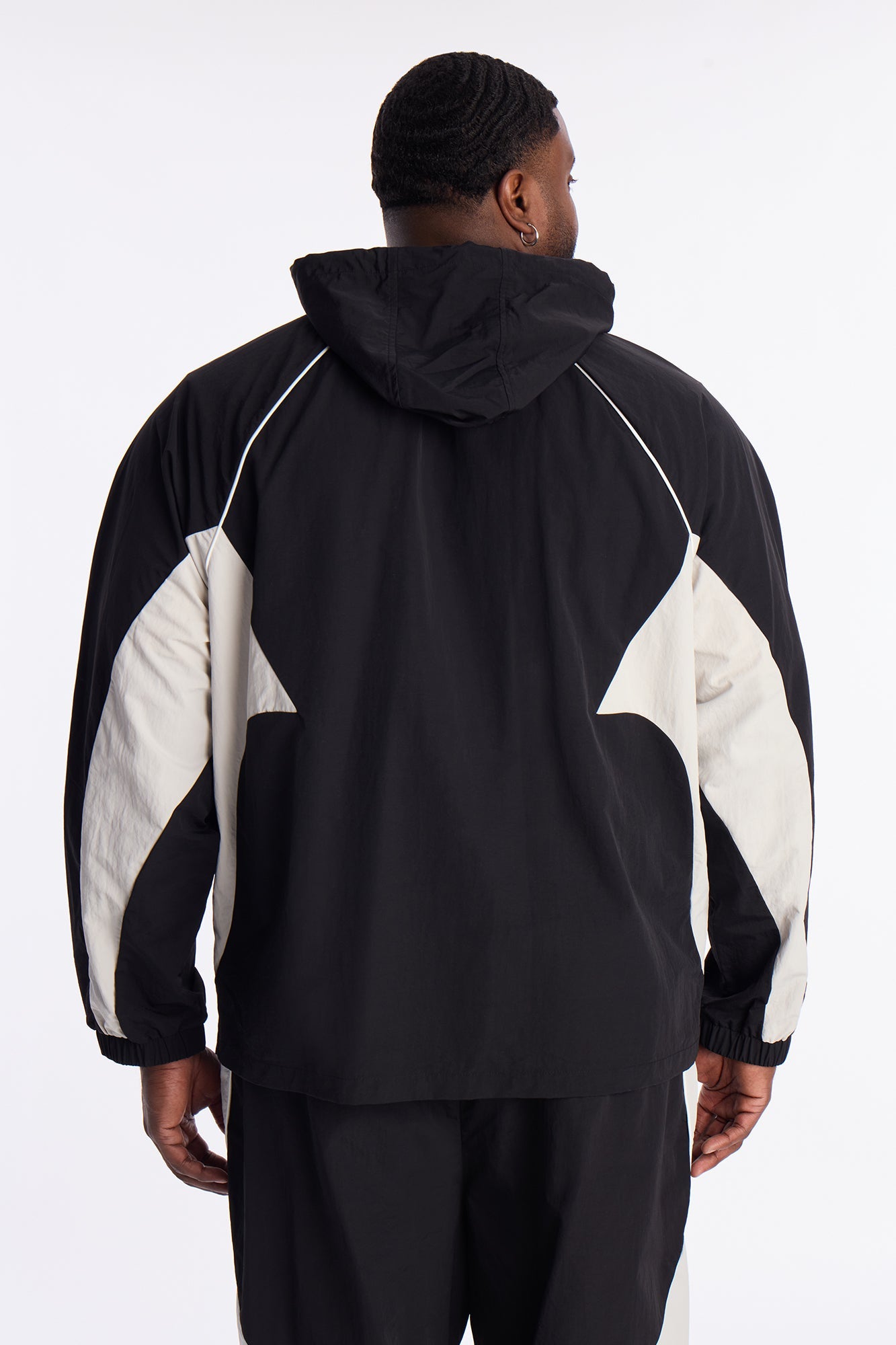 Relaxed Aura Coded Hooded Track Jacket - Black Fashion Nova