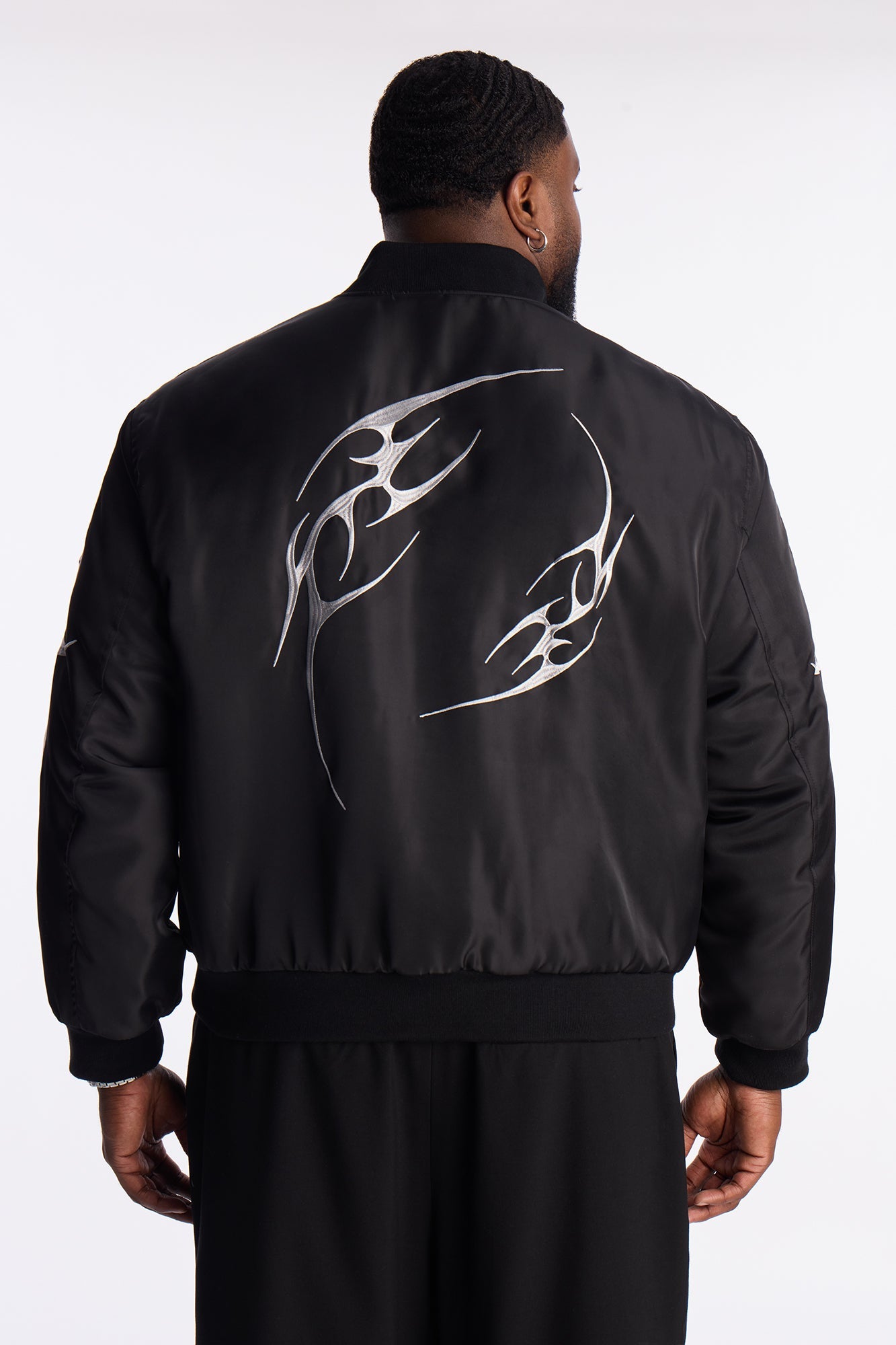 Relaxed Classic Embroidered Bomber Jacket - Black Fashion Nova
