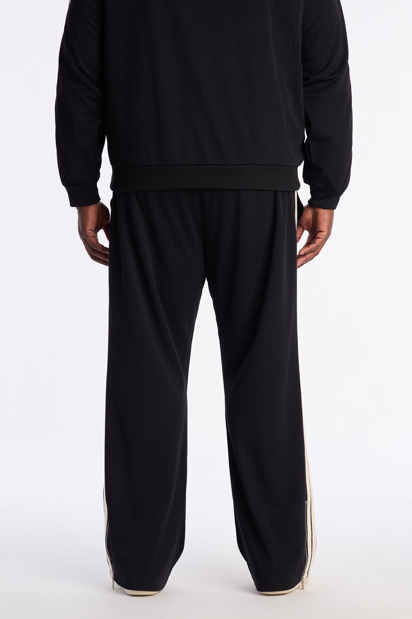 Dennis Slim Flare Track Pant - Black Fashion Nova