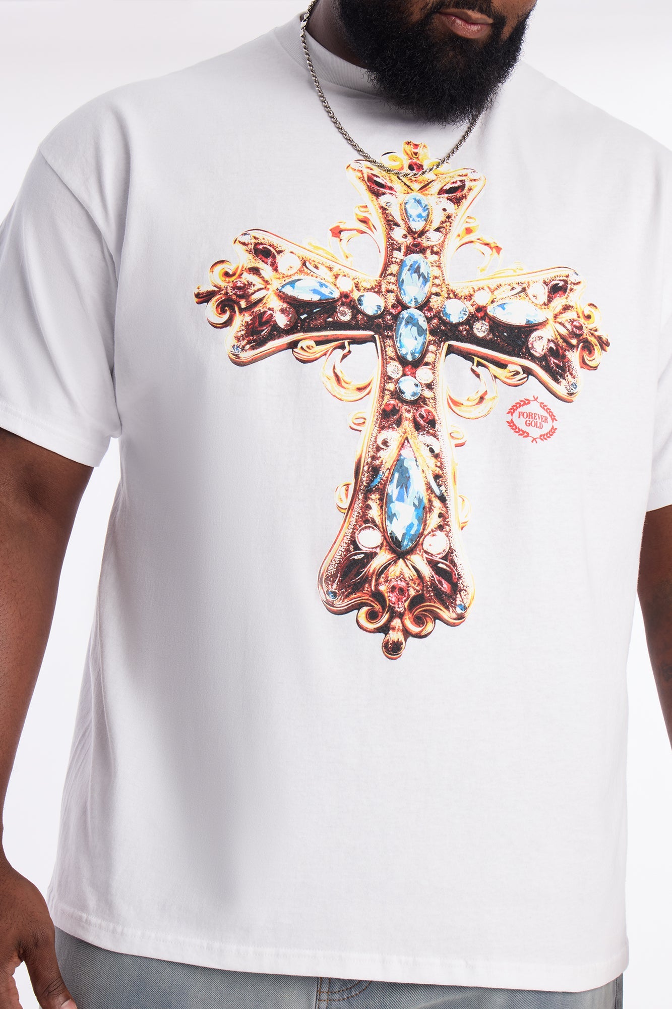 Holy Royal Cross Short Sleeve Tee - White Fashion Nova