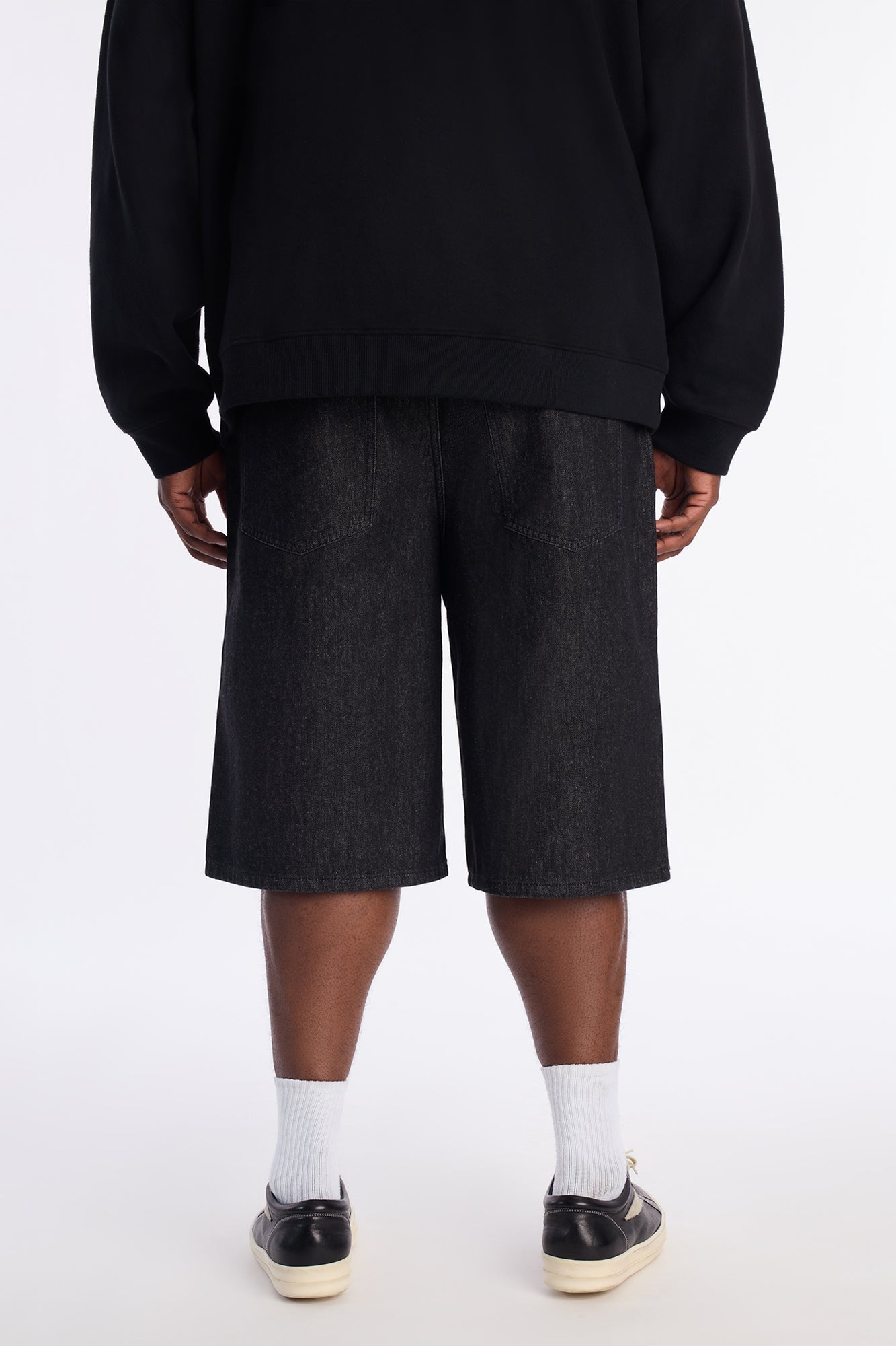 Baggy All Gem Denim Short - Black Fashion Nova
