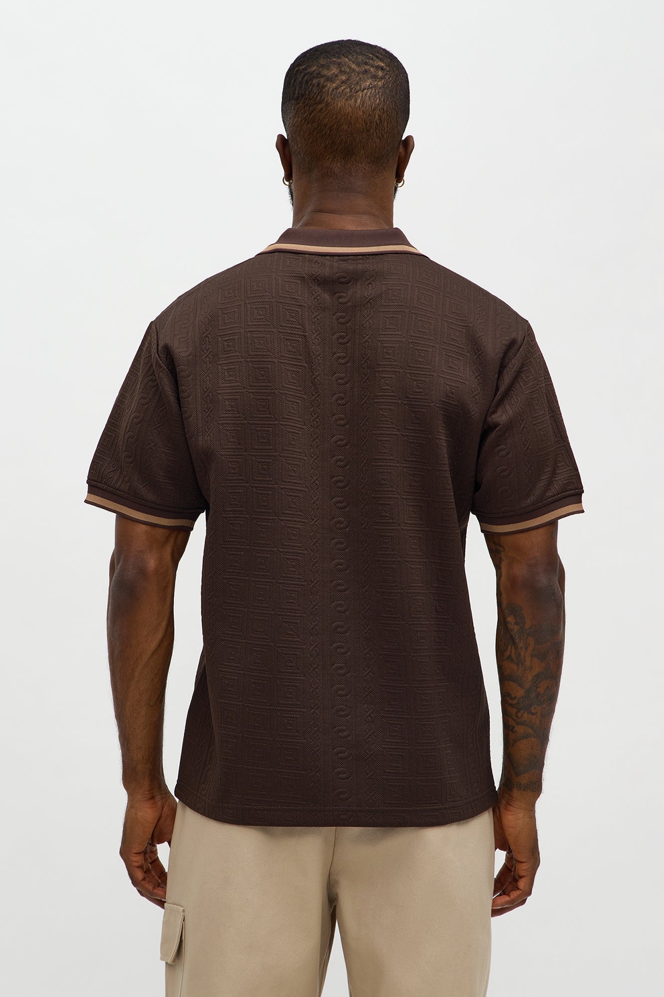 Versailles Grid Polo - Brown Fashion Nova