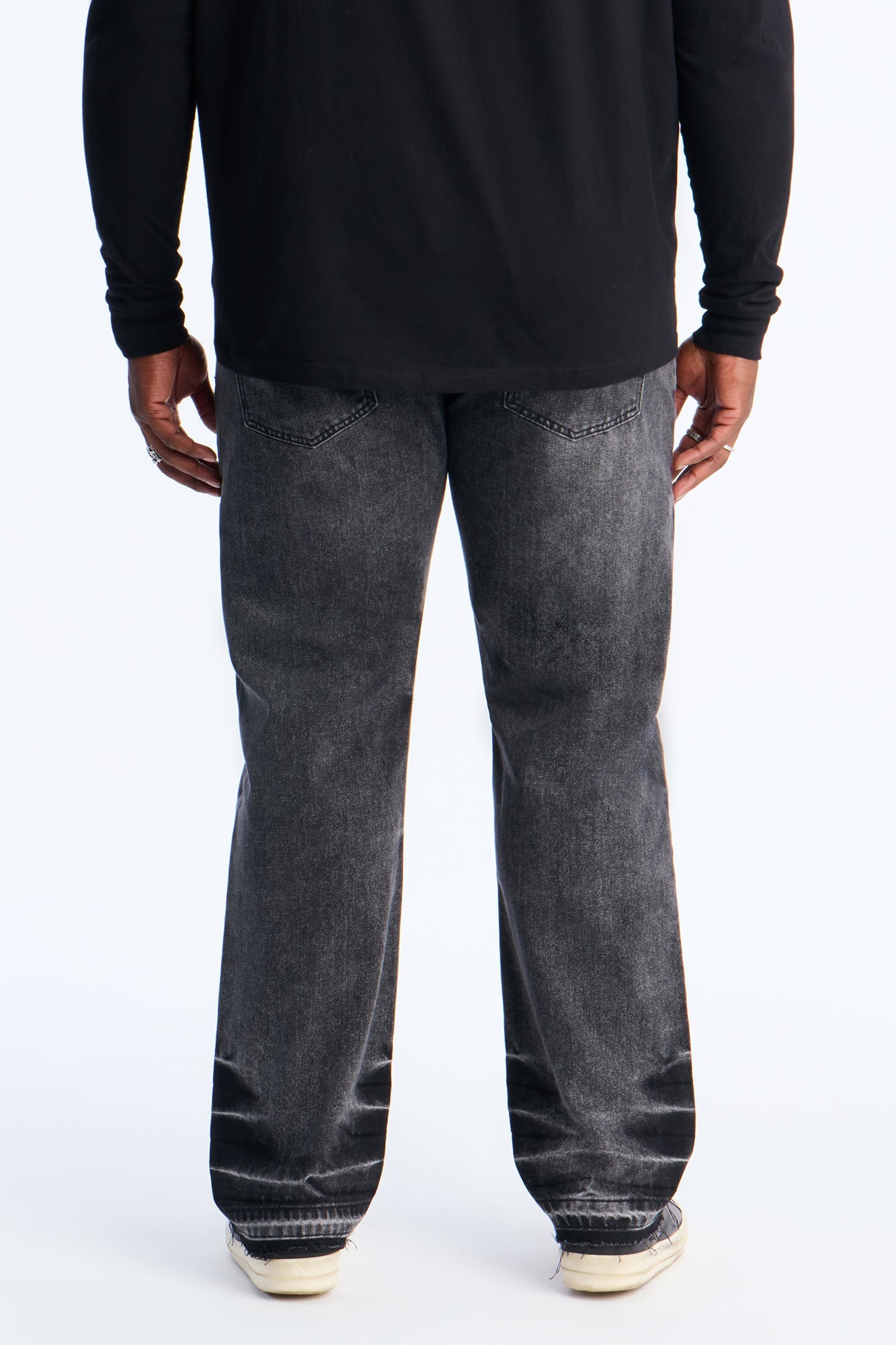 Stacked Slim Flare Blaze Cut Jean - Black Wash Fashion Nova