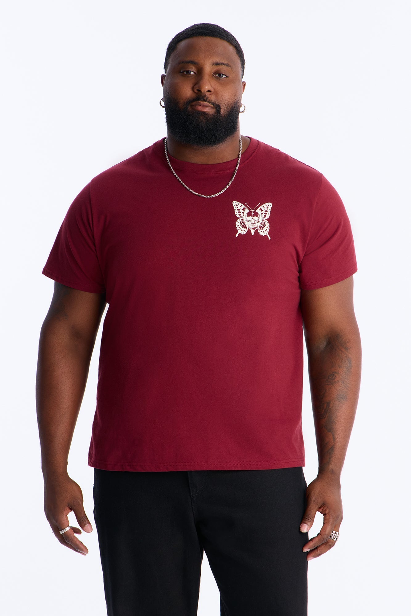 Cease The Day Short Sleeve Tee - Burgundy Fashion Nova