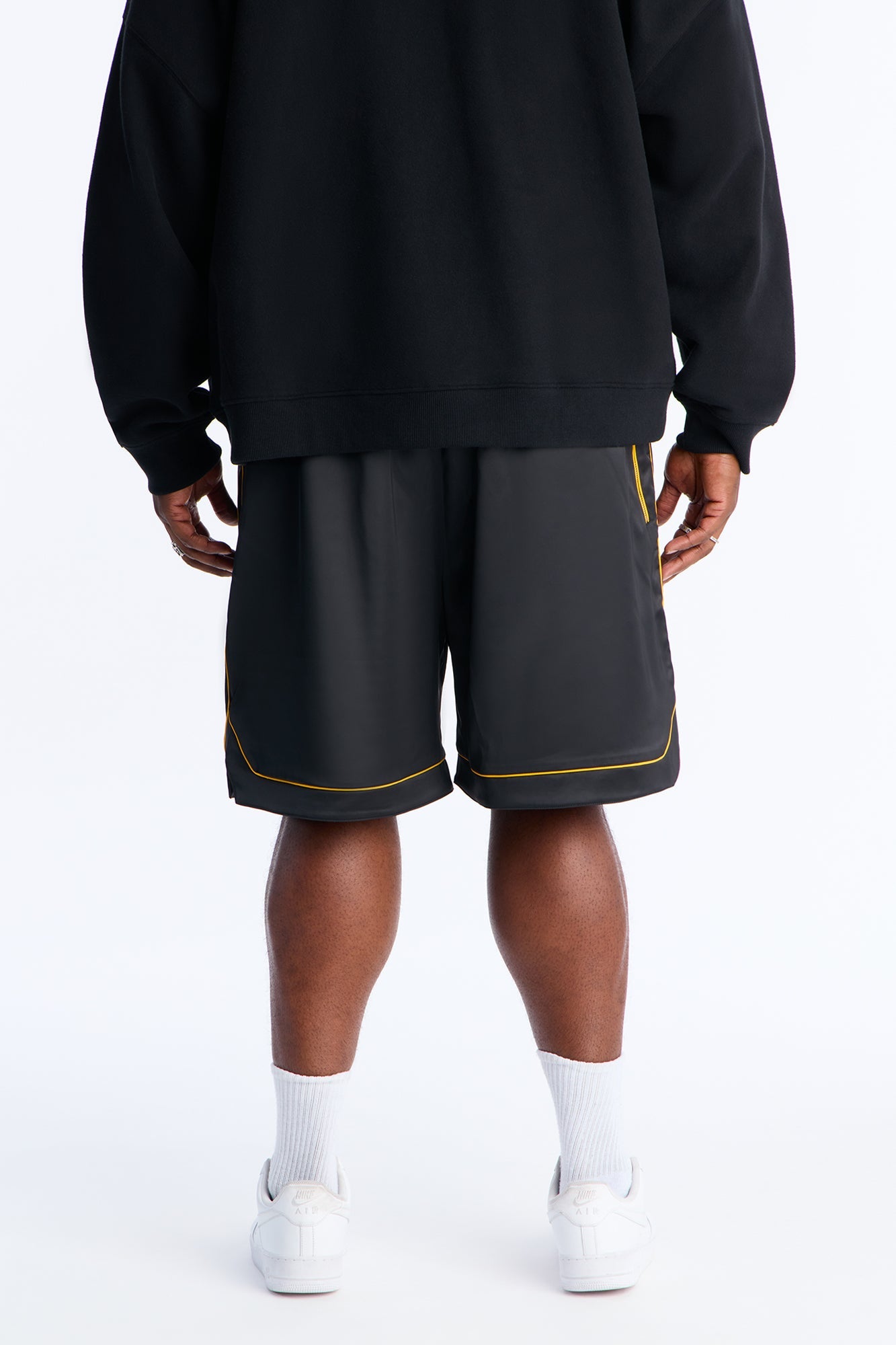 Slant Pocket Gloss Short - Black Fashion Nova