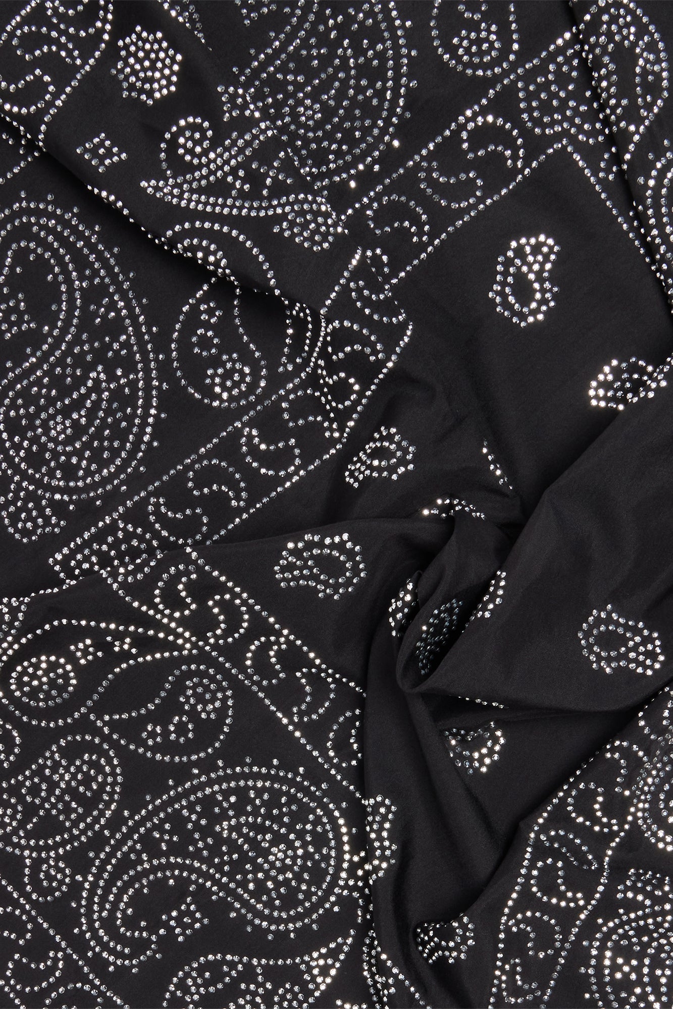 Rhinestone Embellished Paisley Bandana - Black Fashion Nova