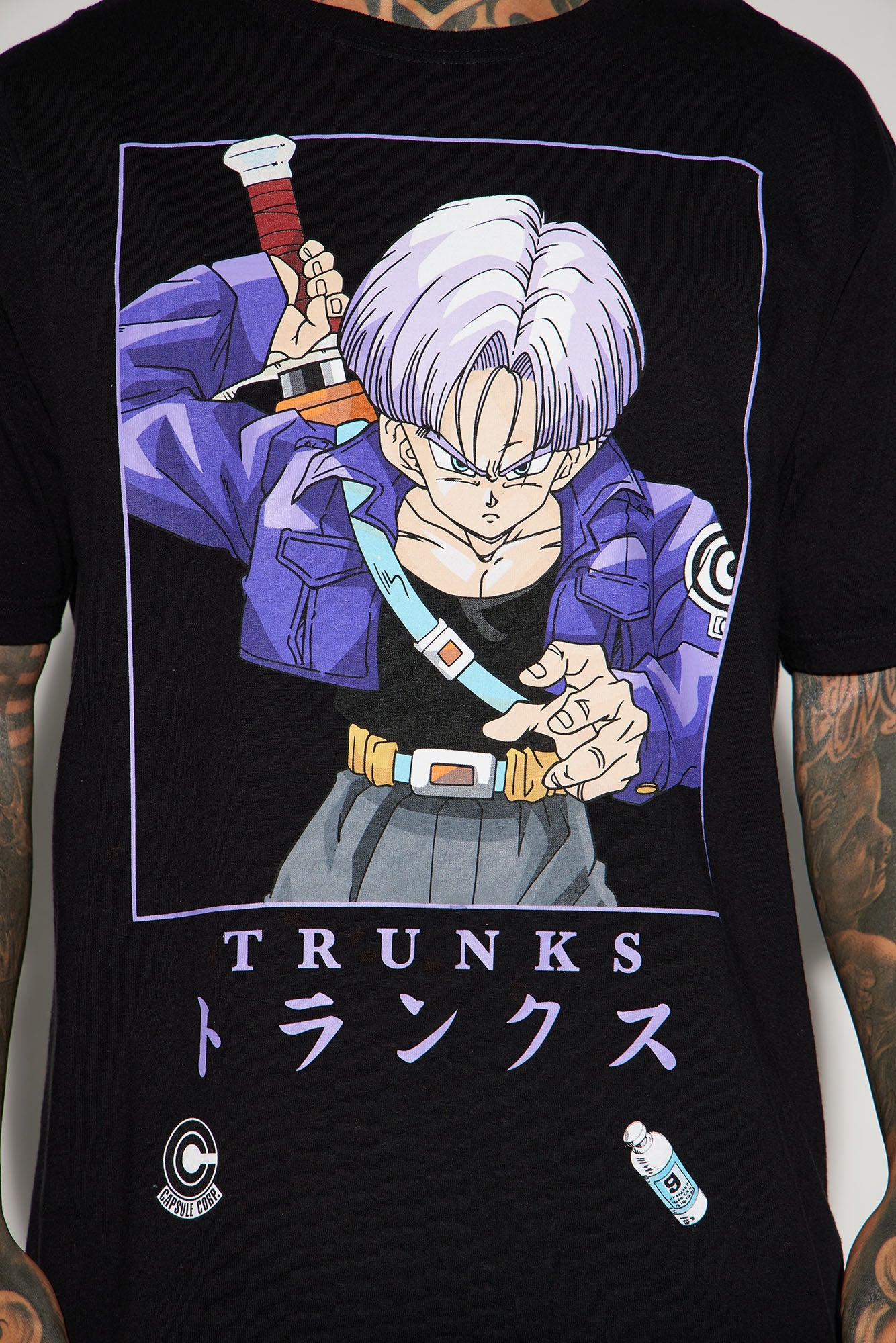 Dragon Ball Z Trunks Oversized Short Sleeve Tee - Black Fashion Nova
