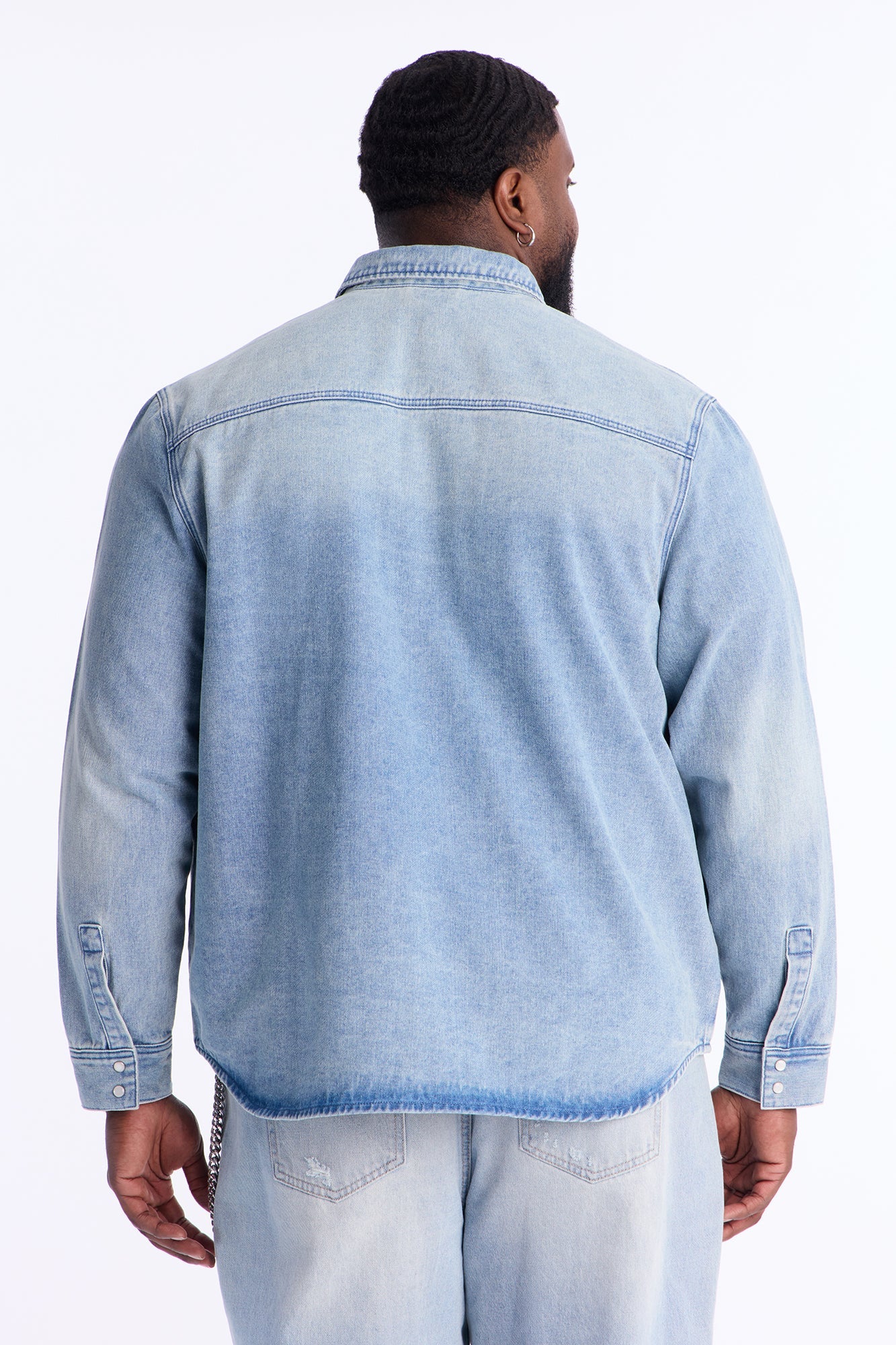 Rodeo Denim Button Up Shirt - Light Blue Wash Fashion Nova
