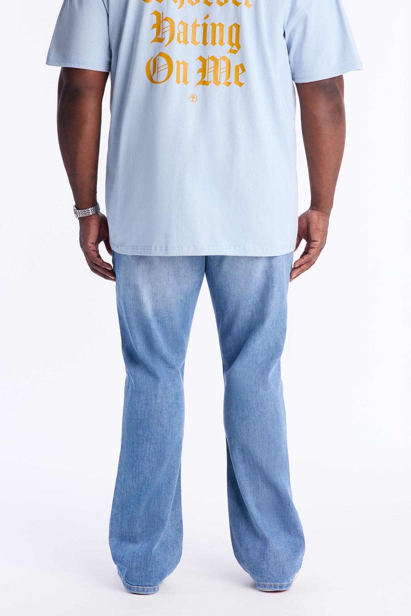 Stacked Skinny Flare Take My Time Jean - Medium Blue Wash Fashion Nova