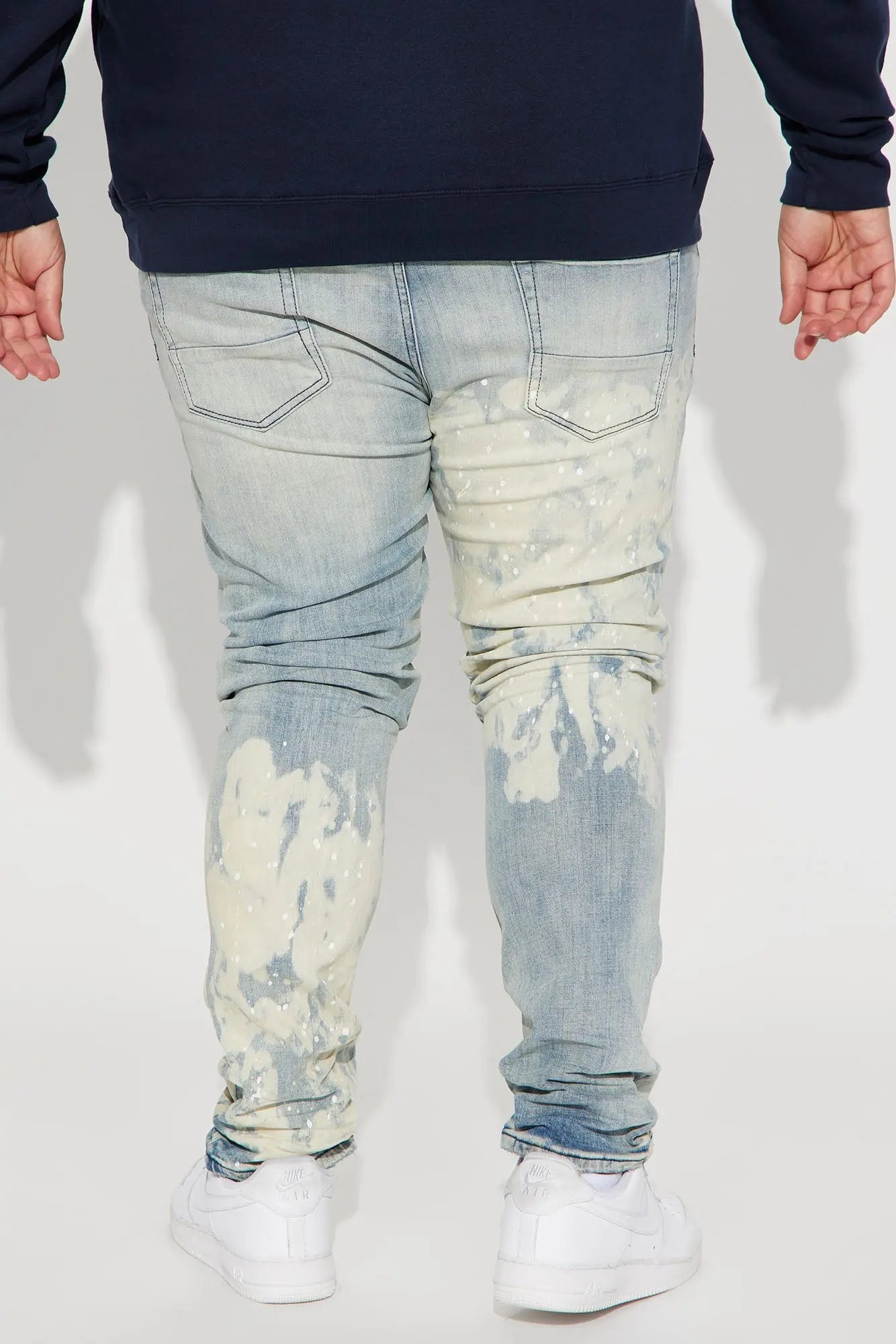 For It Paint Splattered Stacked Skinny Jeans - Light Wash Fashion Nova