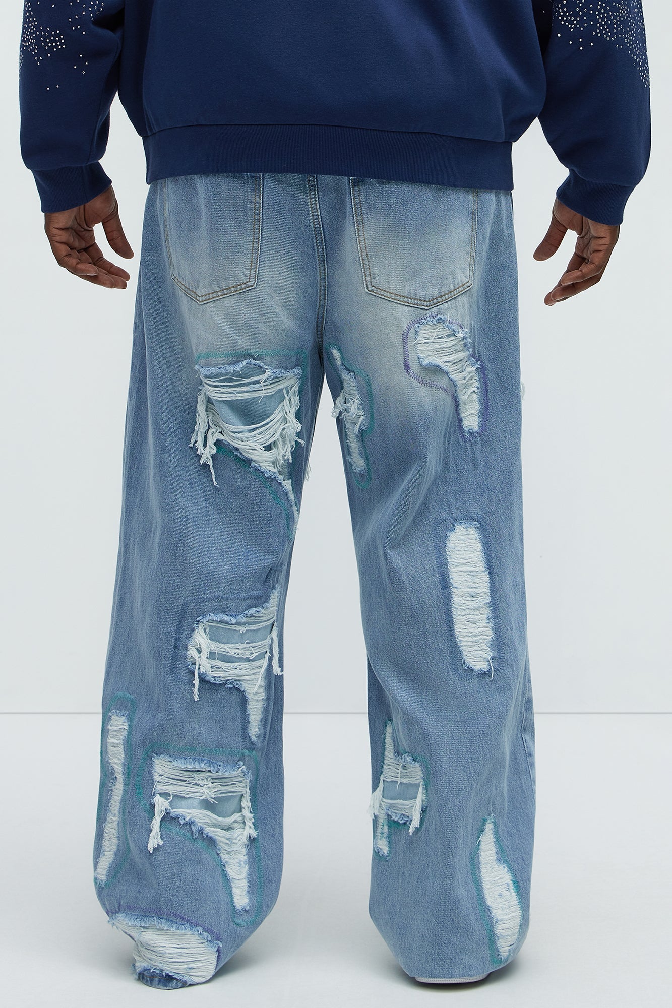 Worn All Over Distressed Baggy Jeans - Light Wash Fashion Nova