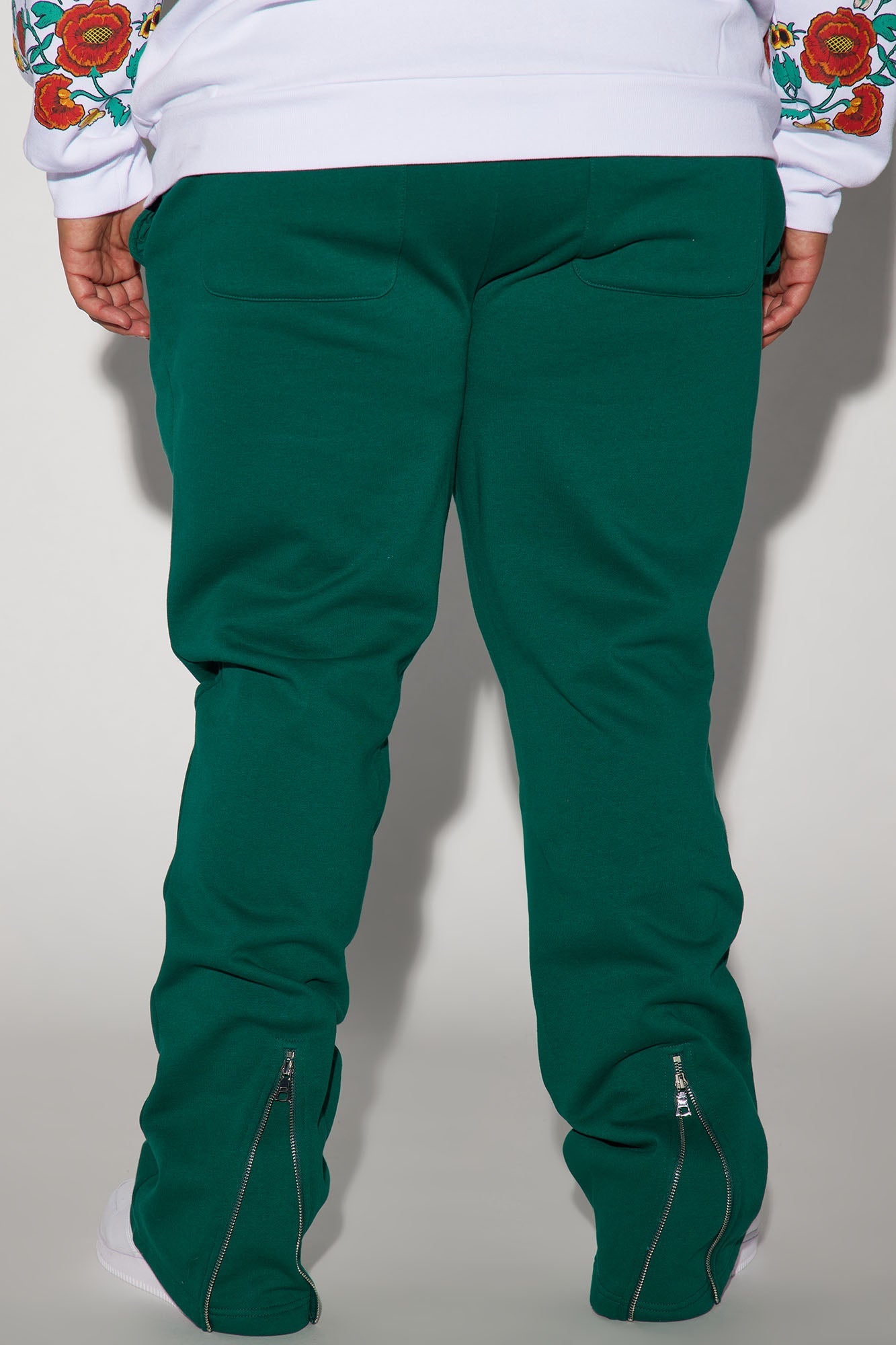 Tyson Back Zipper Skinny Flared Sweatpants - Green Fashion Nova