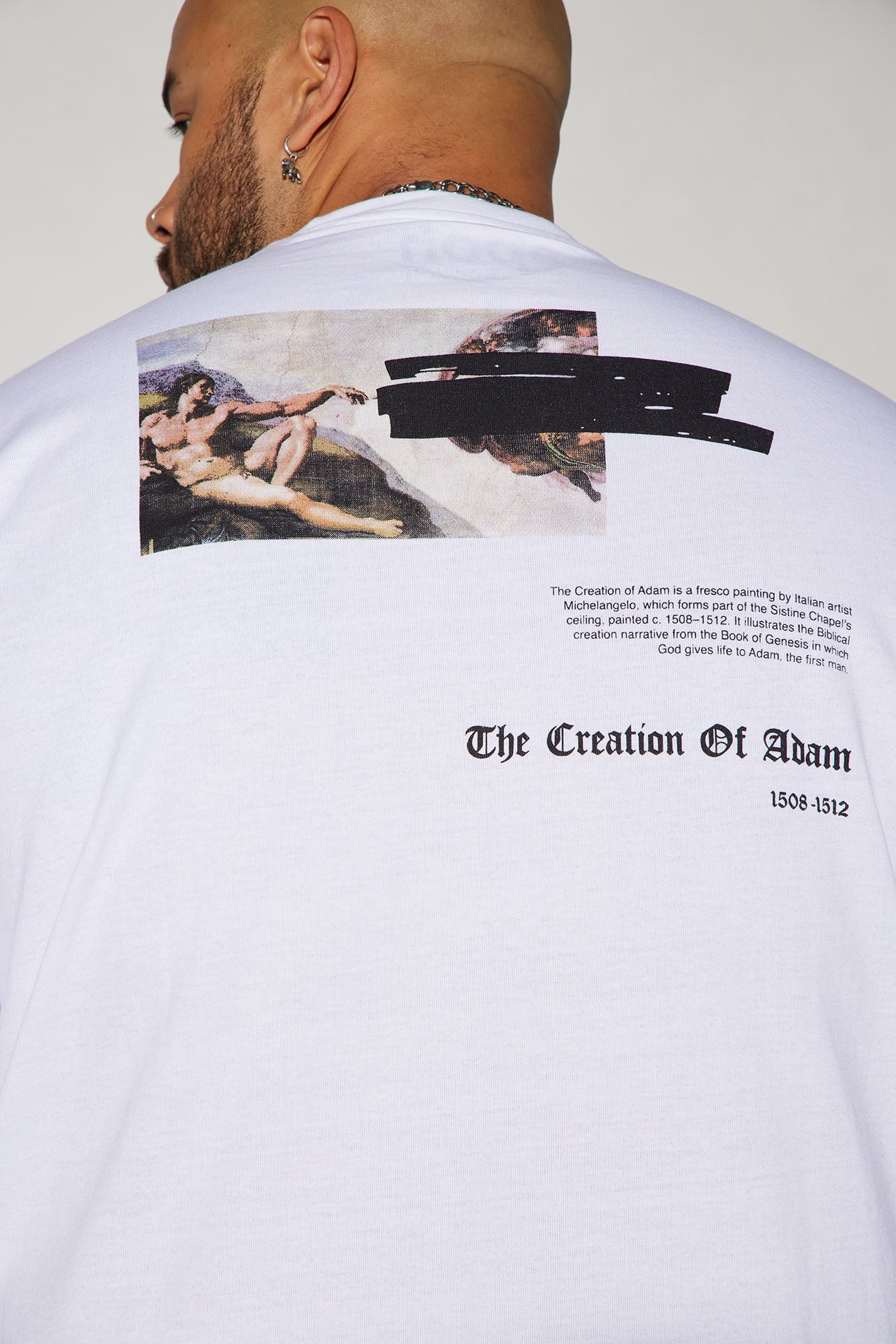 Creation Of Michelangelo Oversized Short Sleeve Tee - White Fashion Nova
