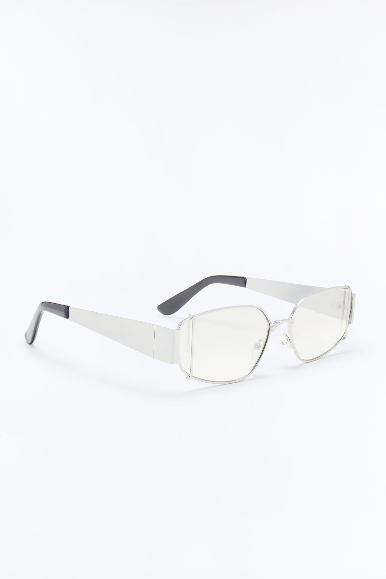 Strike Round Matte Metal Frame Sunglasses - Silver Fashion Nova