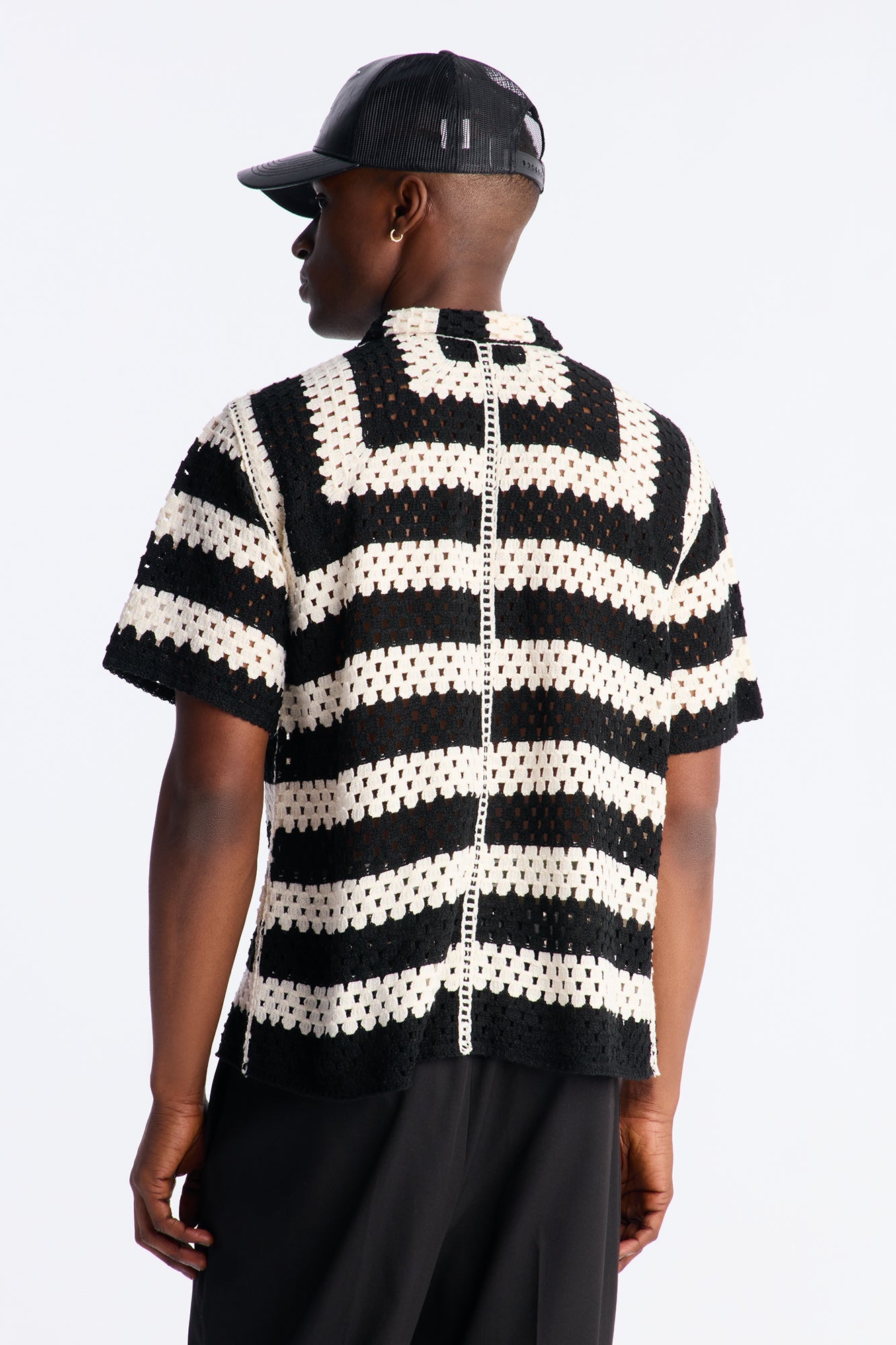 Left Turns Crochet Button Up Shirt - Black Fashion Nova