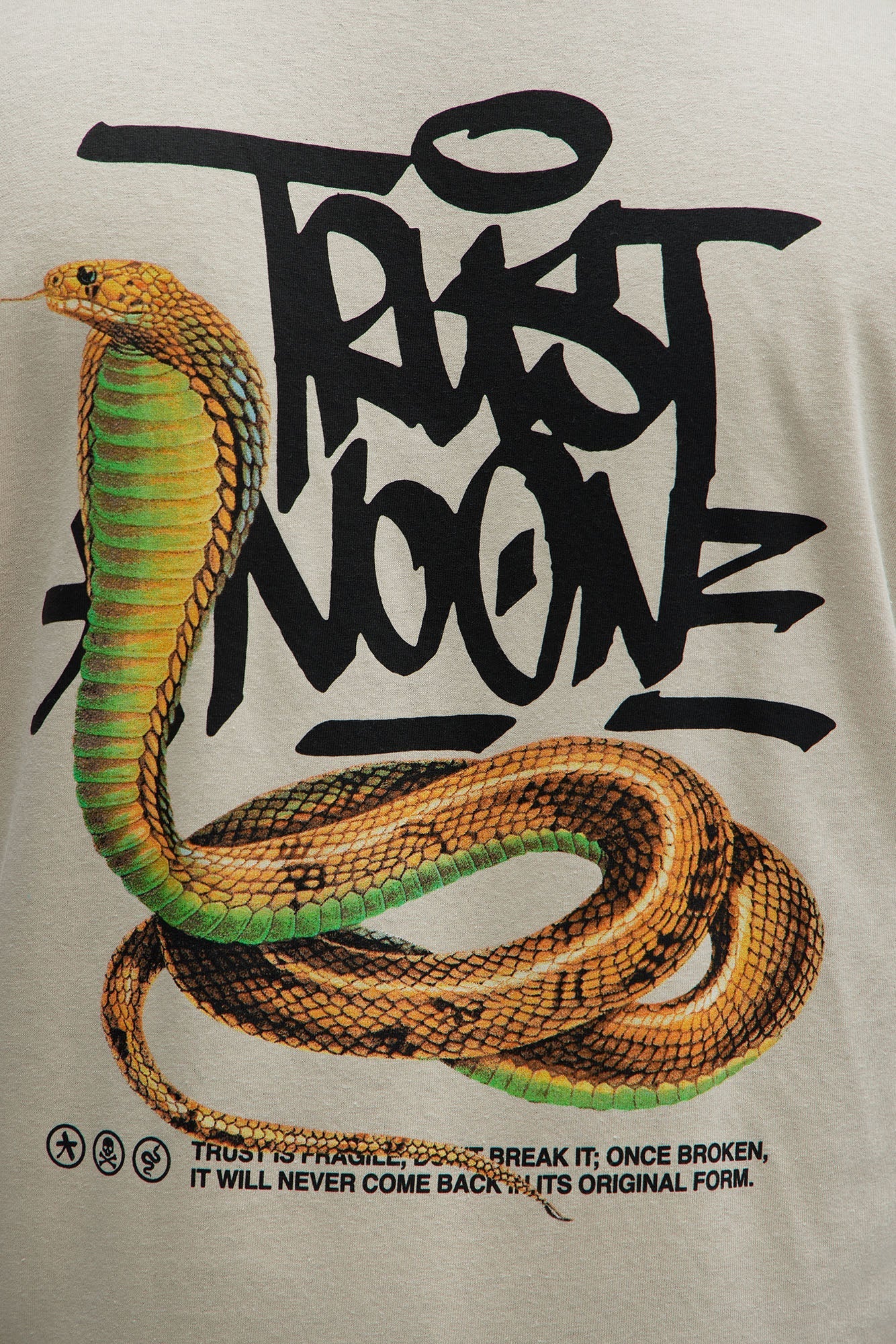 Beware Of Snakes Short Sleeve Tee - Tan Fashion Nova