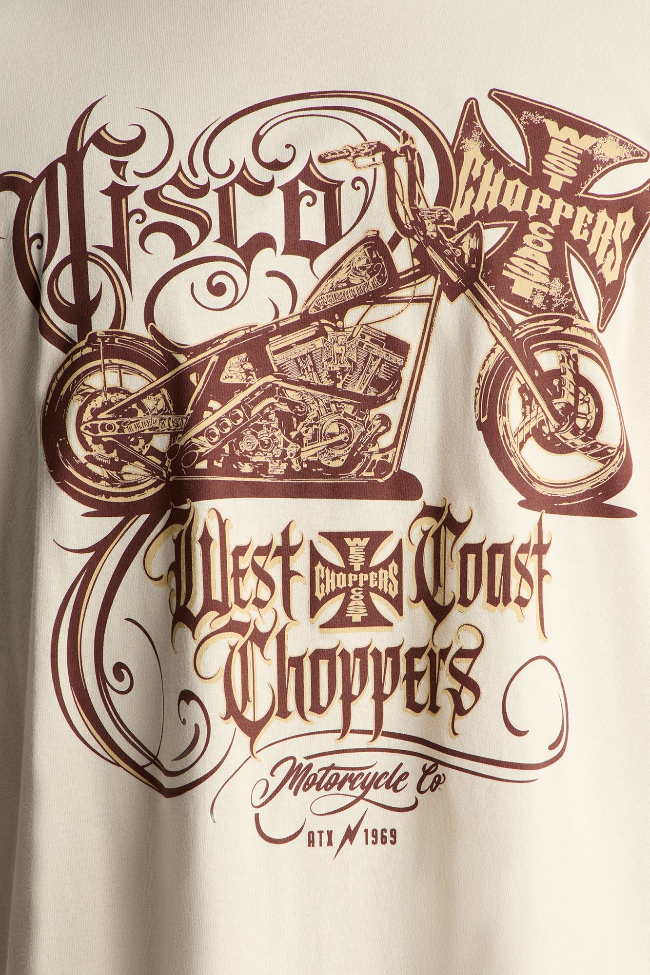 West Coast Choppers 1969 Short Sleeve Tee - Cream Fashion Nova