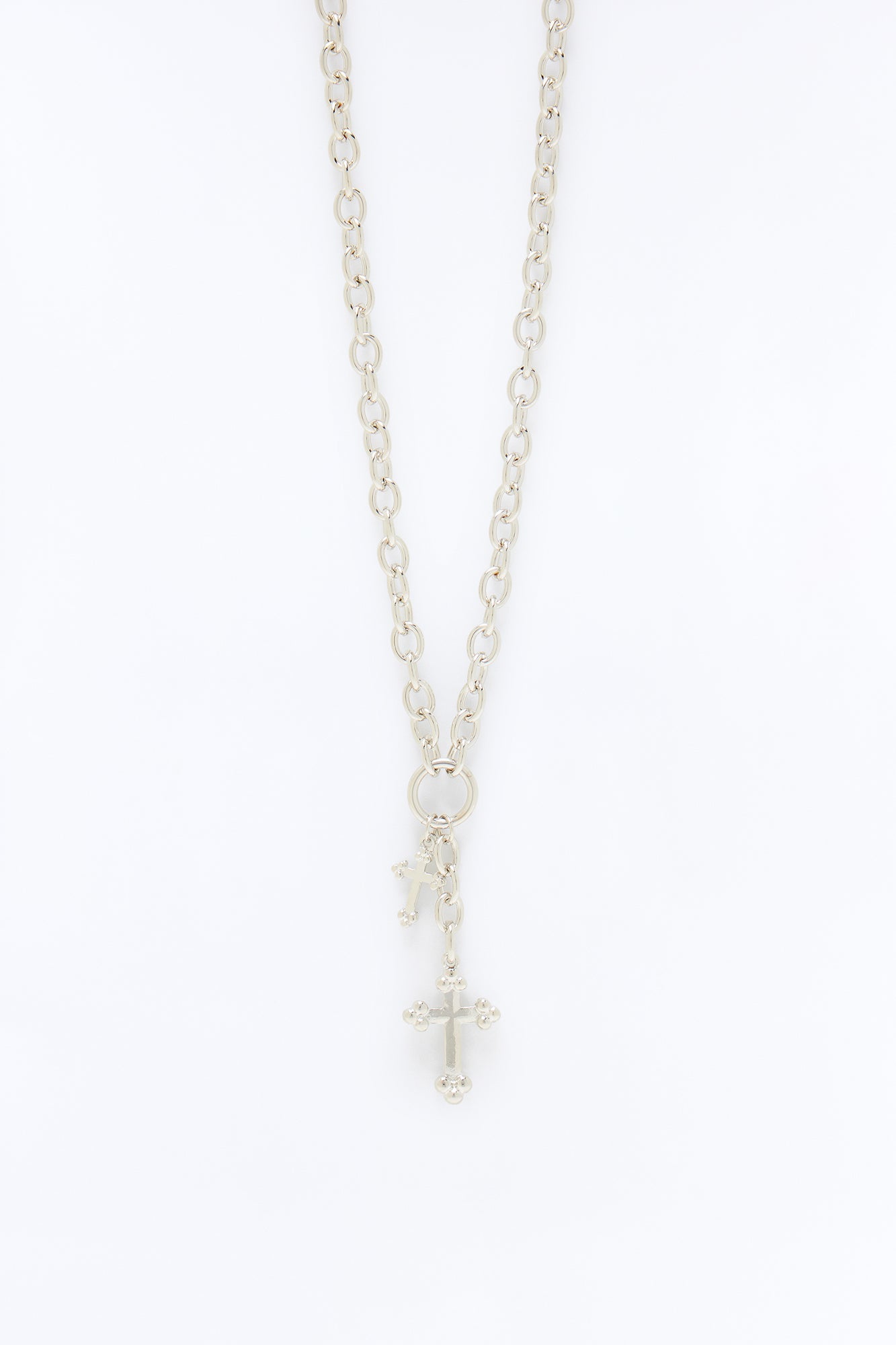 Faithline Chain Necklace - Silver Fashion Nova