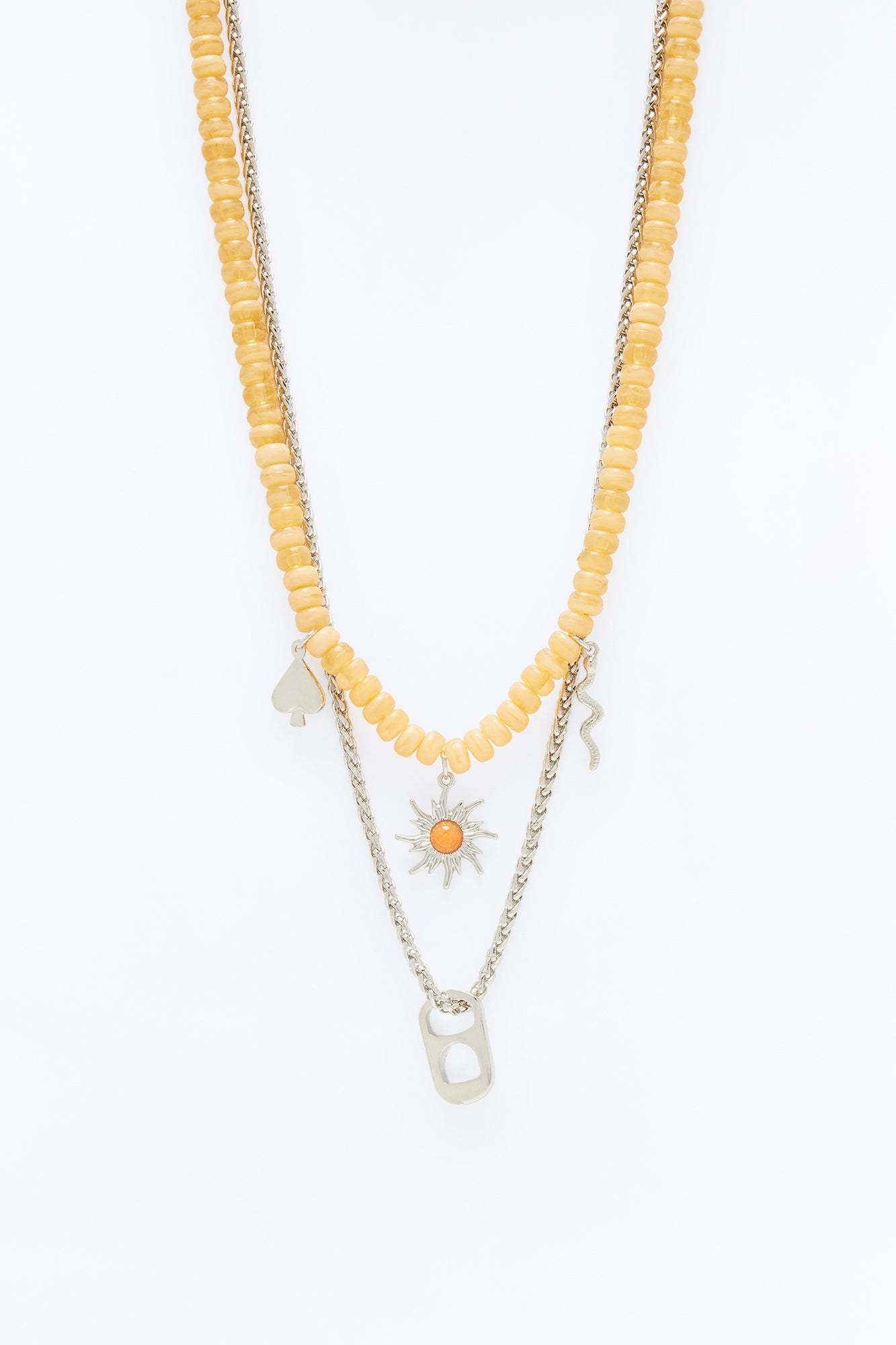 Vice and Virtue Necklace Set - Silver Fashion Nova