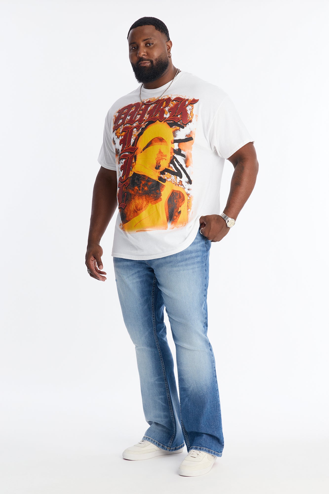 Lil Durk Blessed Short Sleeve Tee - White Fashion Nova