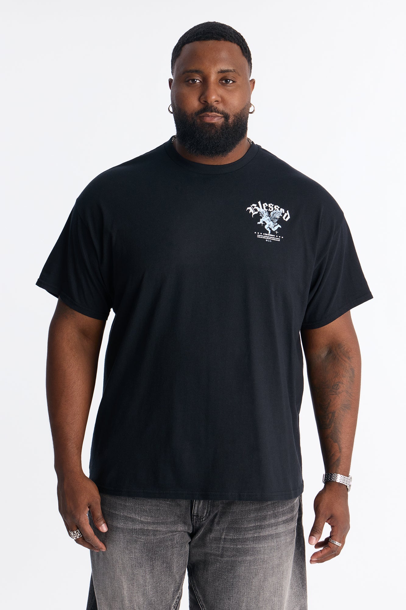 Blessed Not Broken Short Sleeve Tee - Black Fashion Nova
