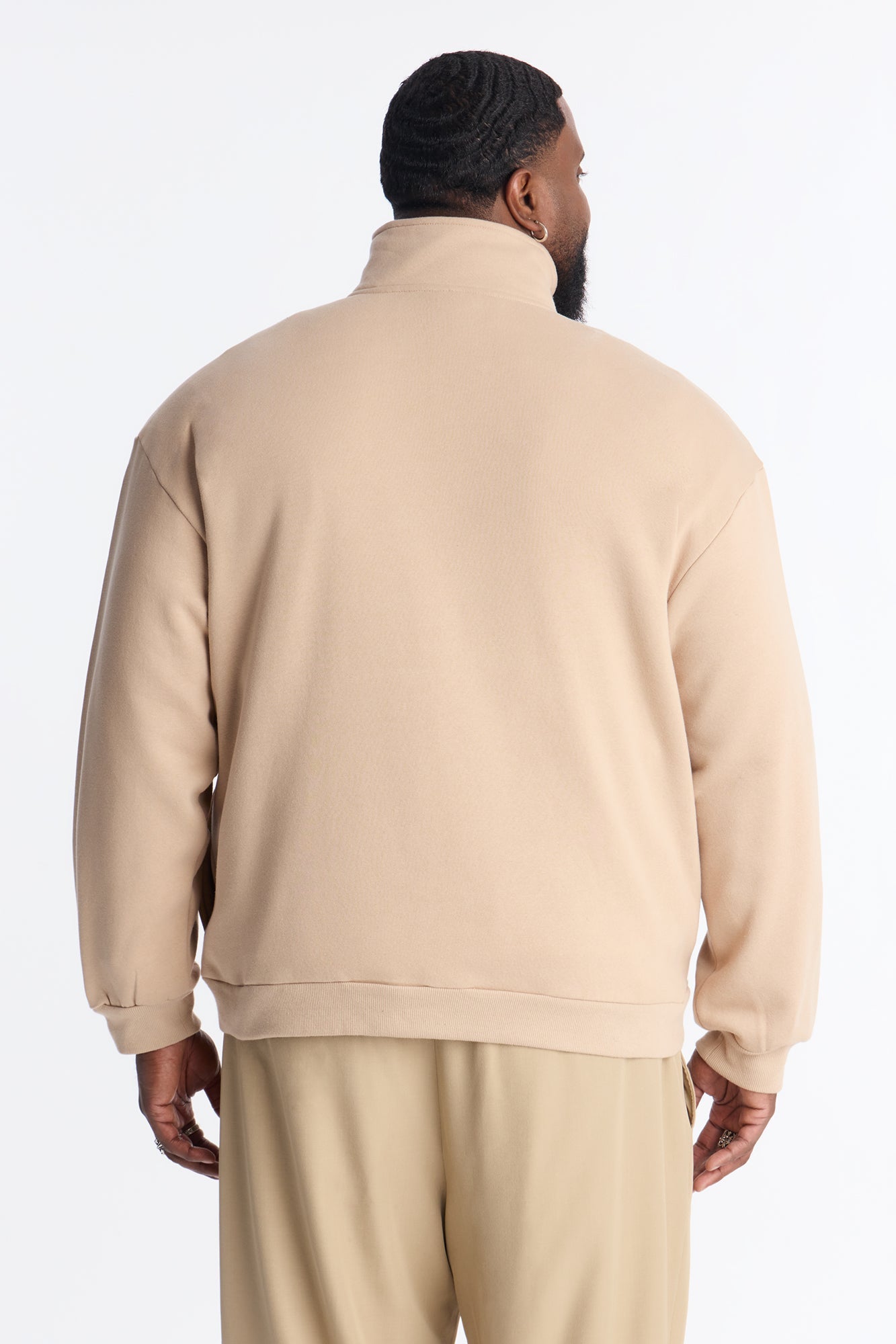 Built For Success Quarter Zip Sweatshirt - Tan Fashion Nova