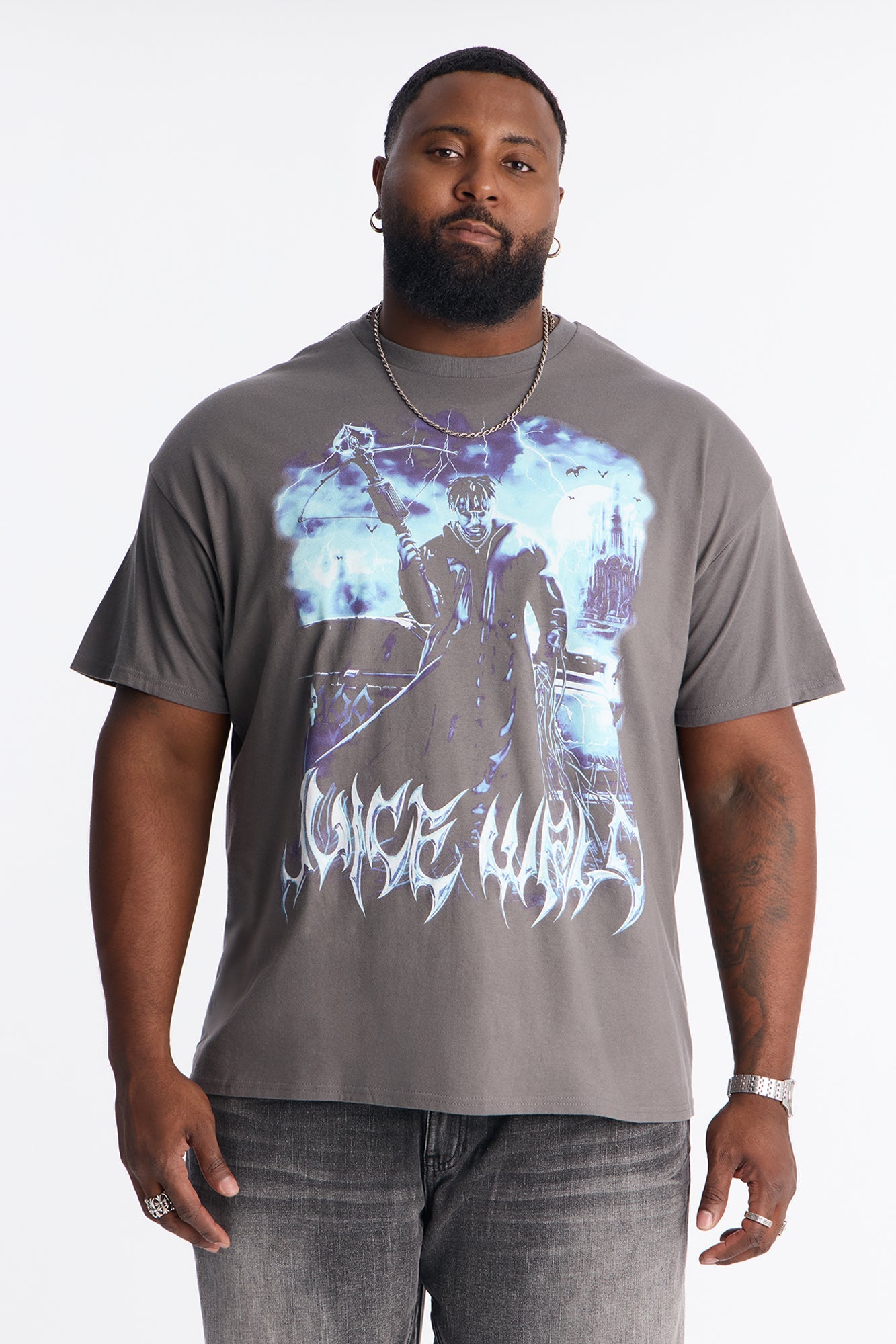 Juice WRLD 999 Club Short Sleeve Tee - Charcoal Fashion Nova
