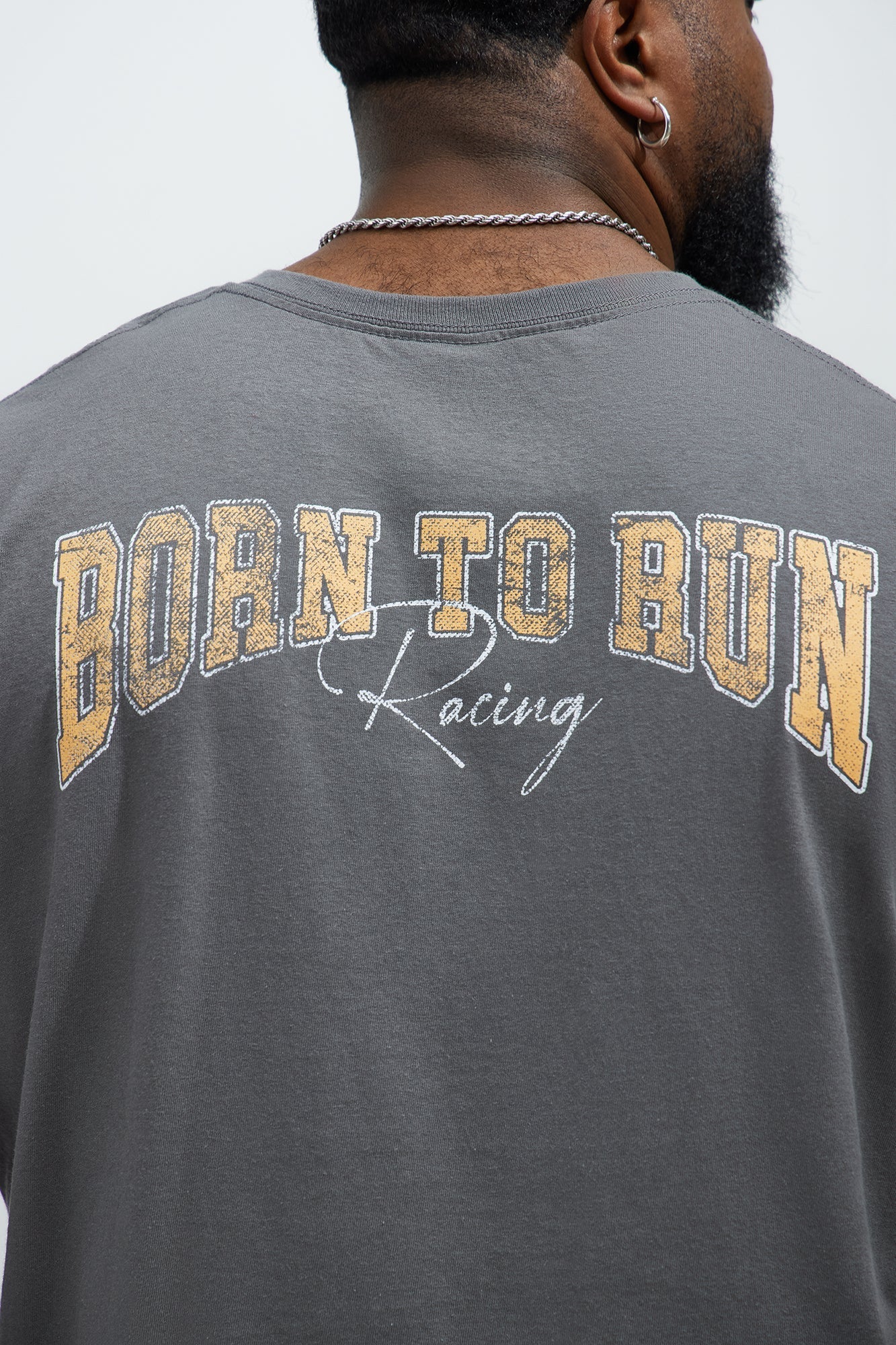 Born To Run Short Sleeve Cropped Tee - Charcoal Fashion Nova