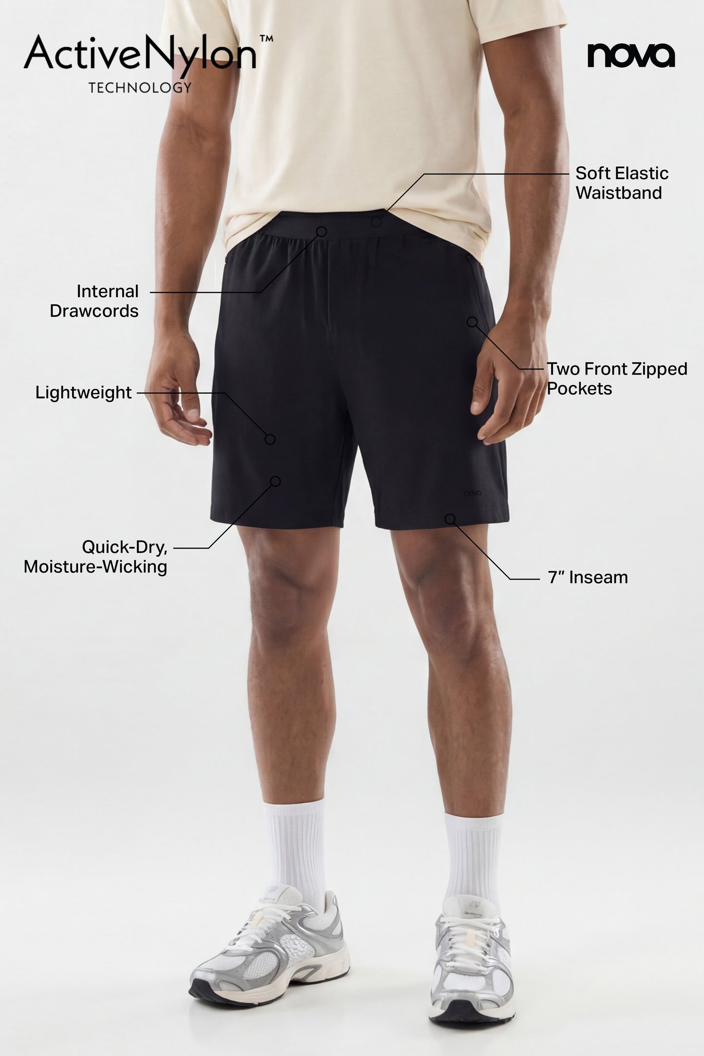 ActiveNylon™ 7″ Pocket Shorts - Black Fashion Nova