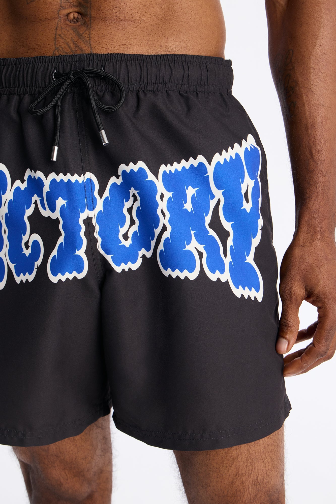 Victory Swim Trunk 7″ - Black/Blue Fashion Nova