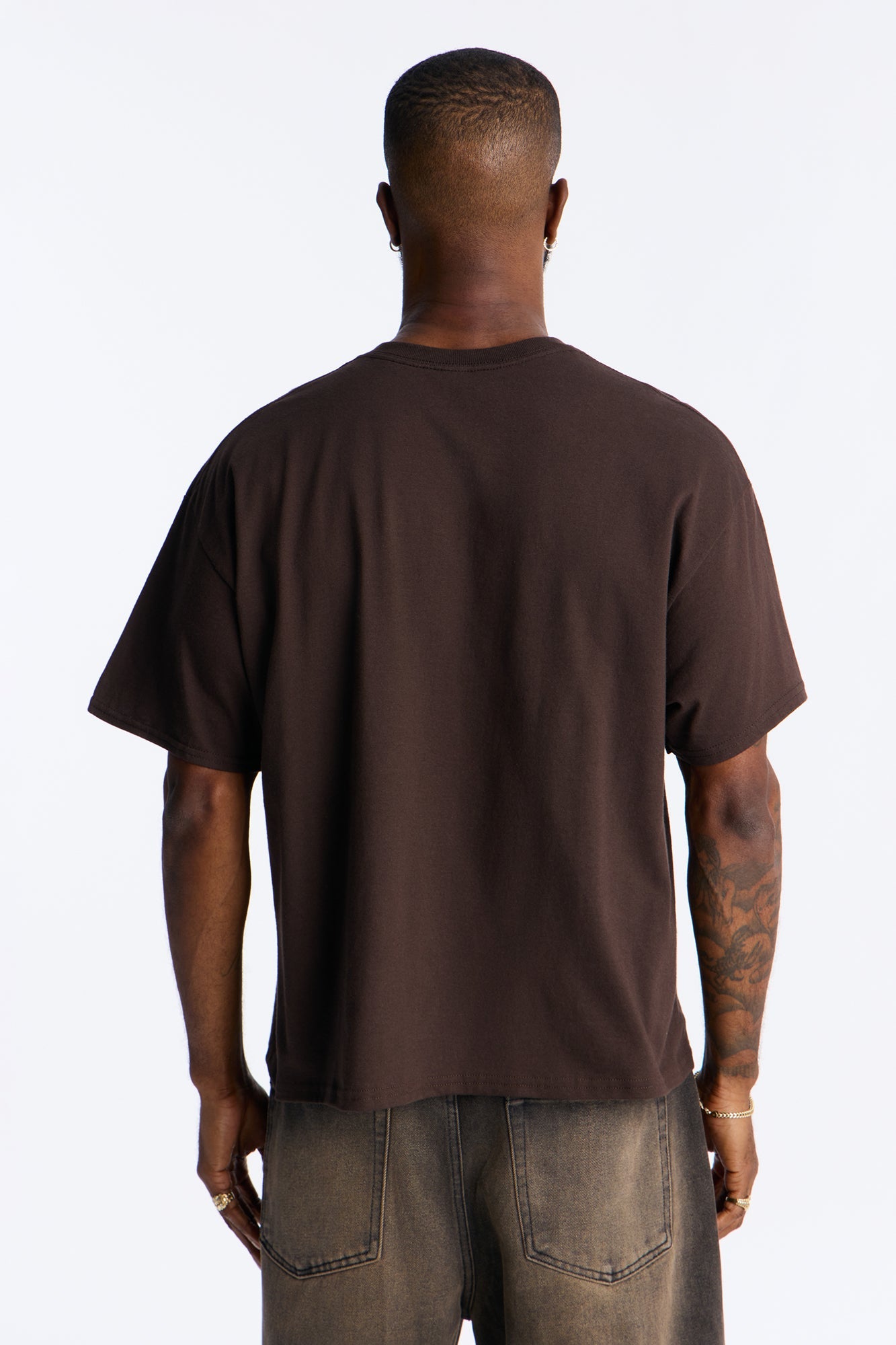 Diana Ross Foil Print Boxy Short Sleeve Tee - Brown Fashion Nova