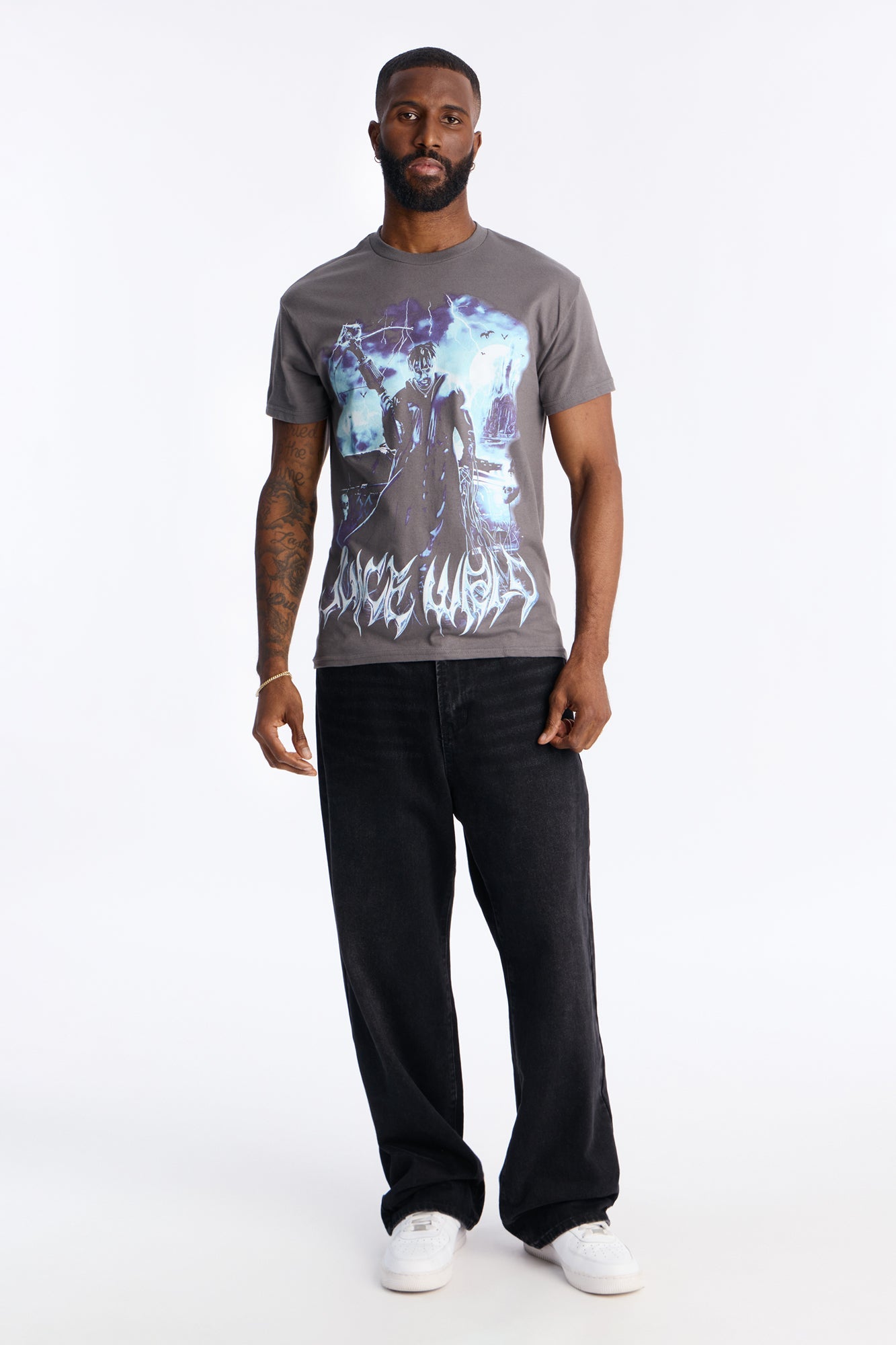 Juice WRLD 999 Club Short Sleeve Tee - Charcoal Fashion Nova